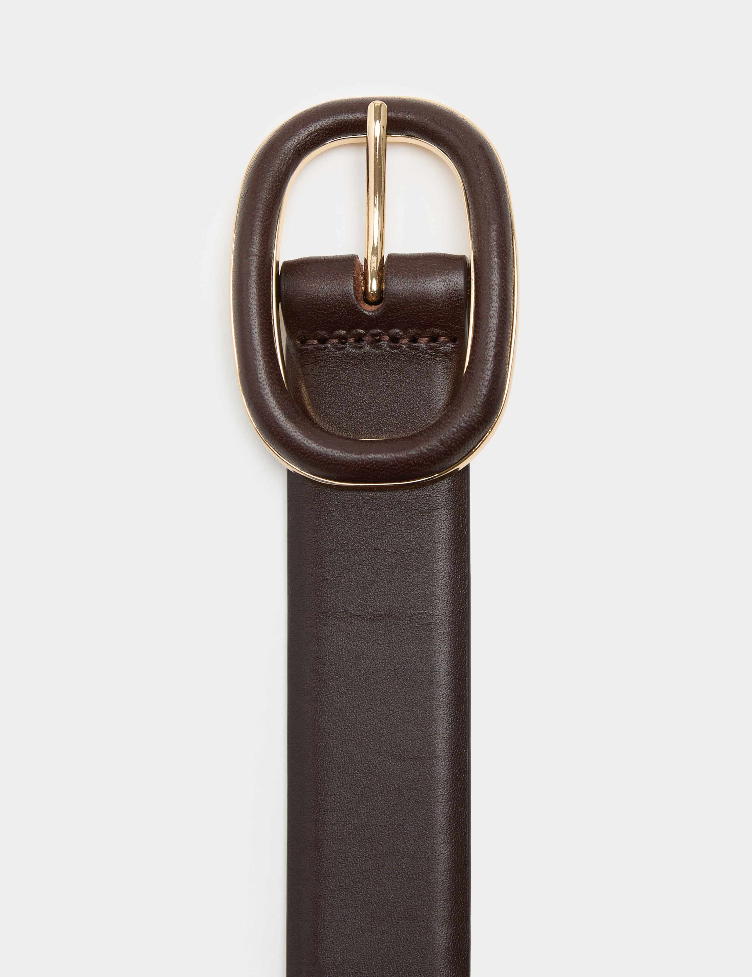 Leather Covered Buckle Jeans Belt 2 of 2
