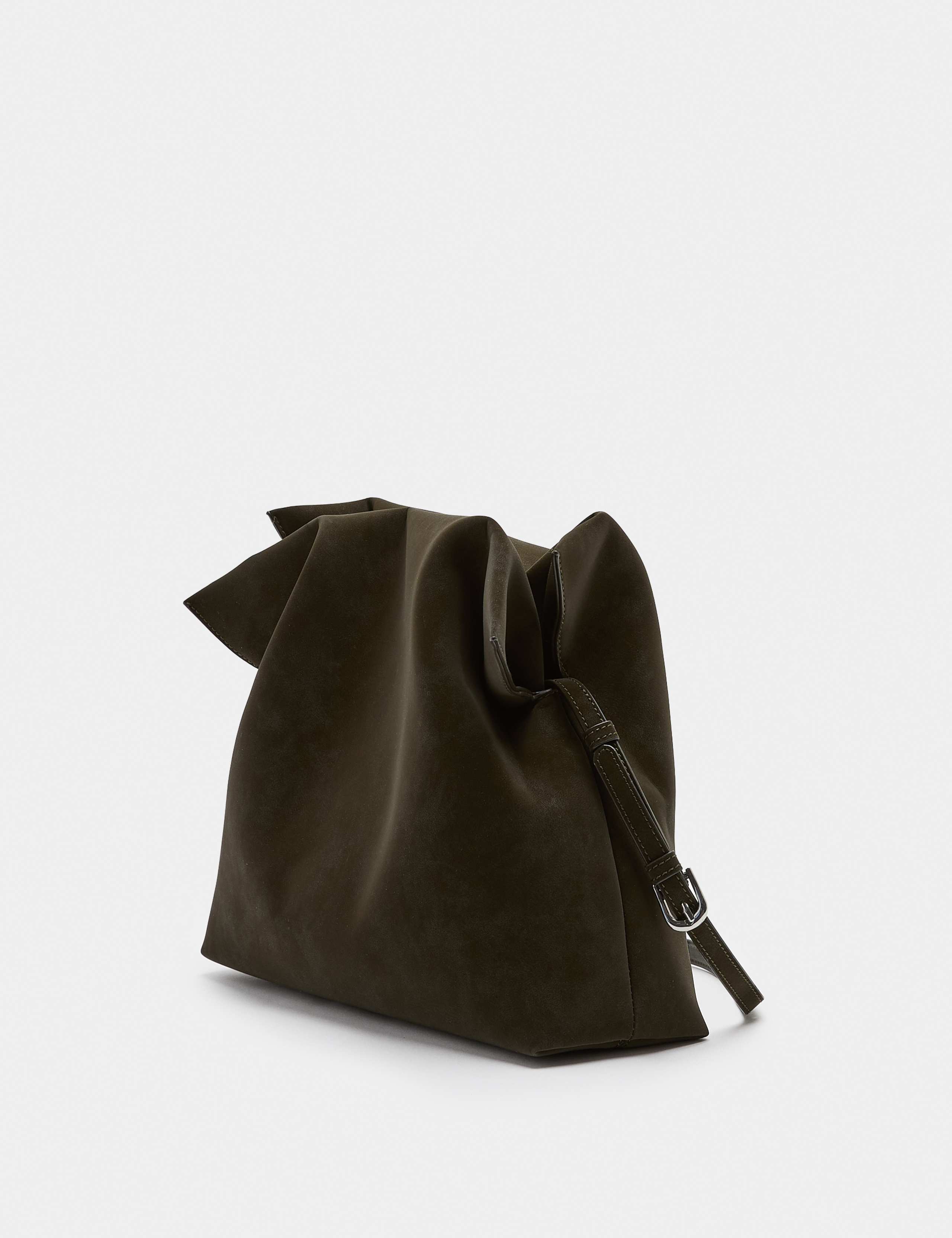 Faux Leather Drawstring Cross Body Bag 1 of 4