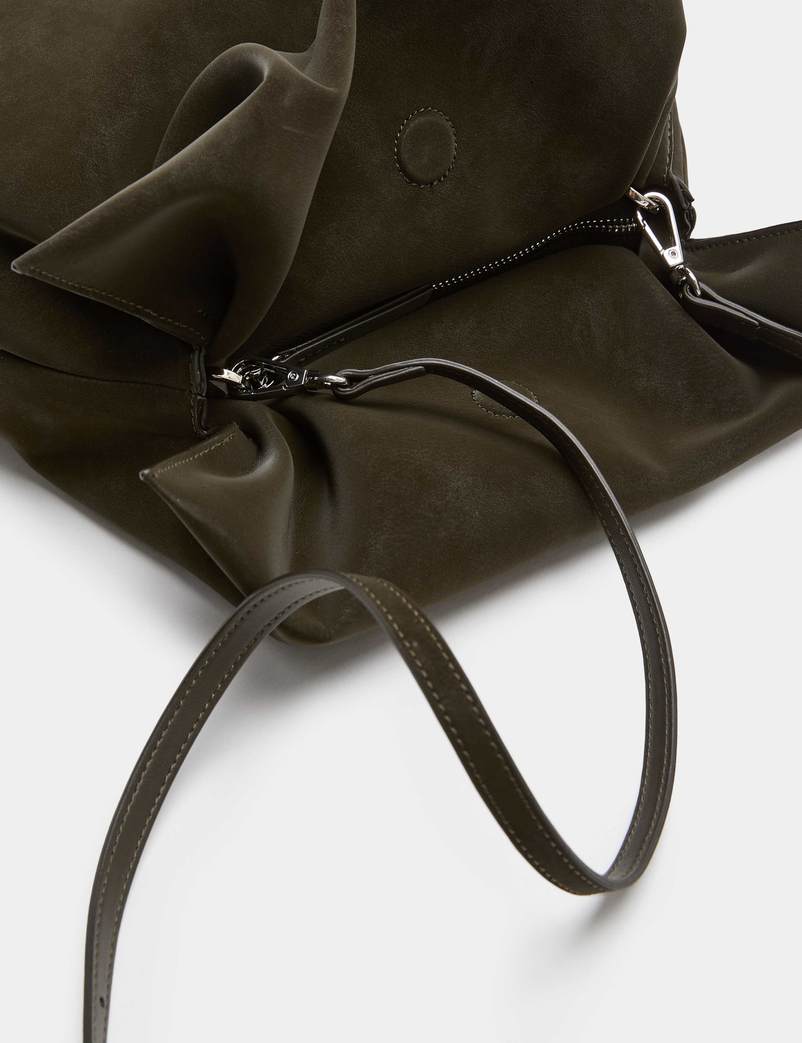 Faux Leather Drawstring Cross Body Bag 3 of 4