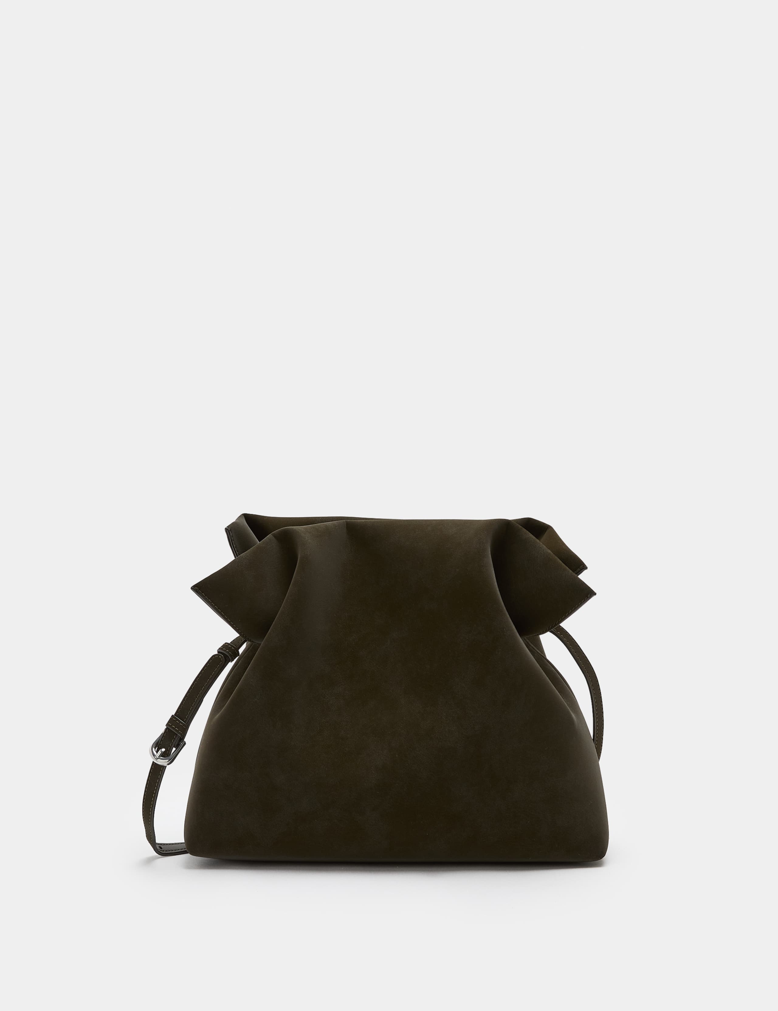 Faux Leather Drawstring Cross Body Bag 2 of 4