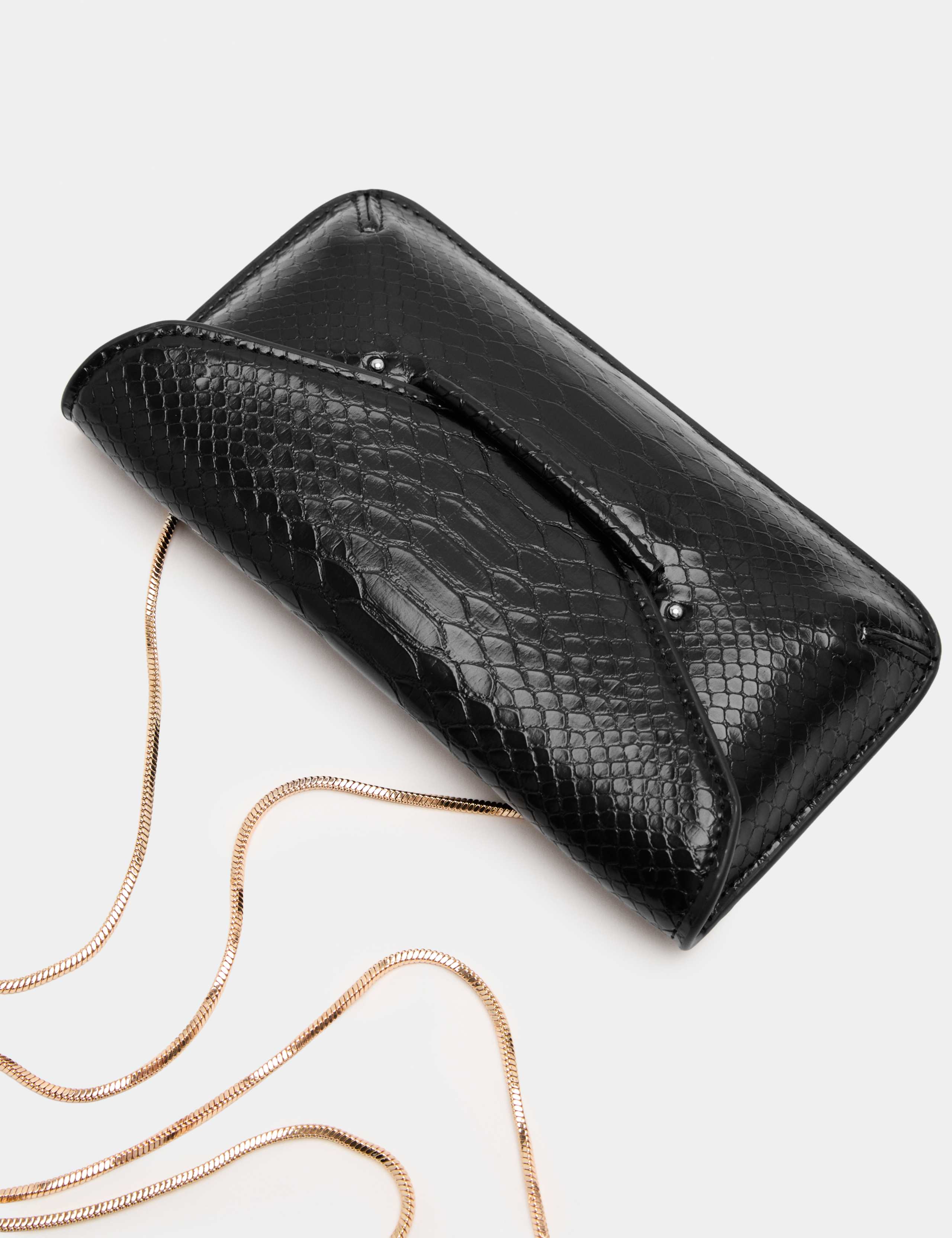 Faux Leather Snake Print Mini Clutch Bag 2 of 3