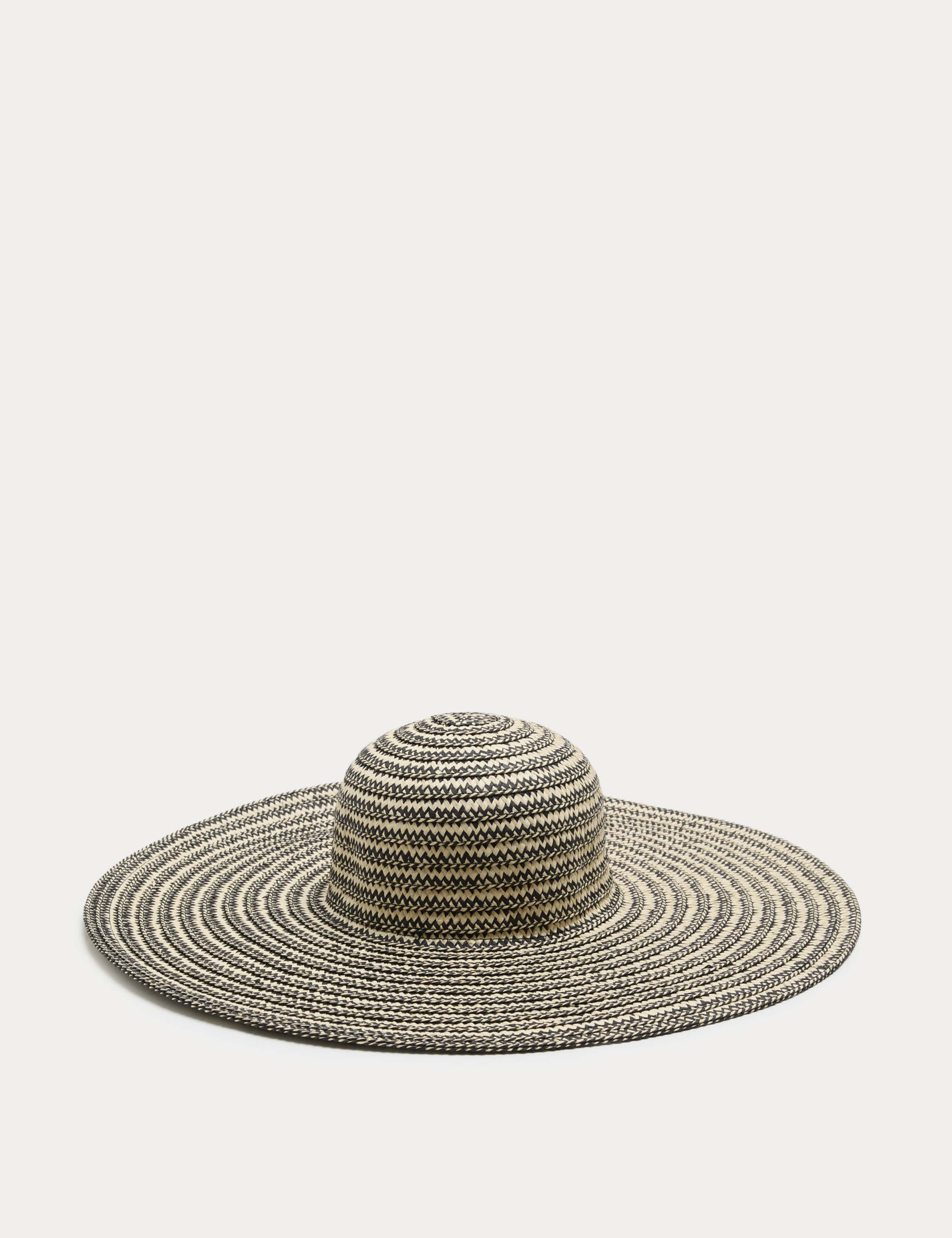Straw Striped Wide Brim Hat 1 of 1