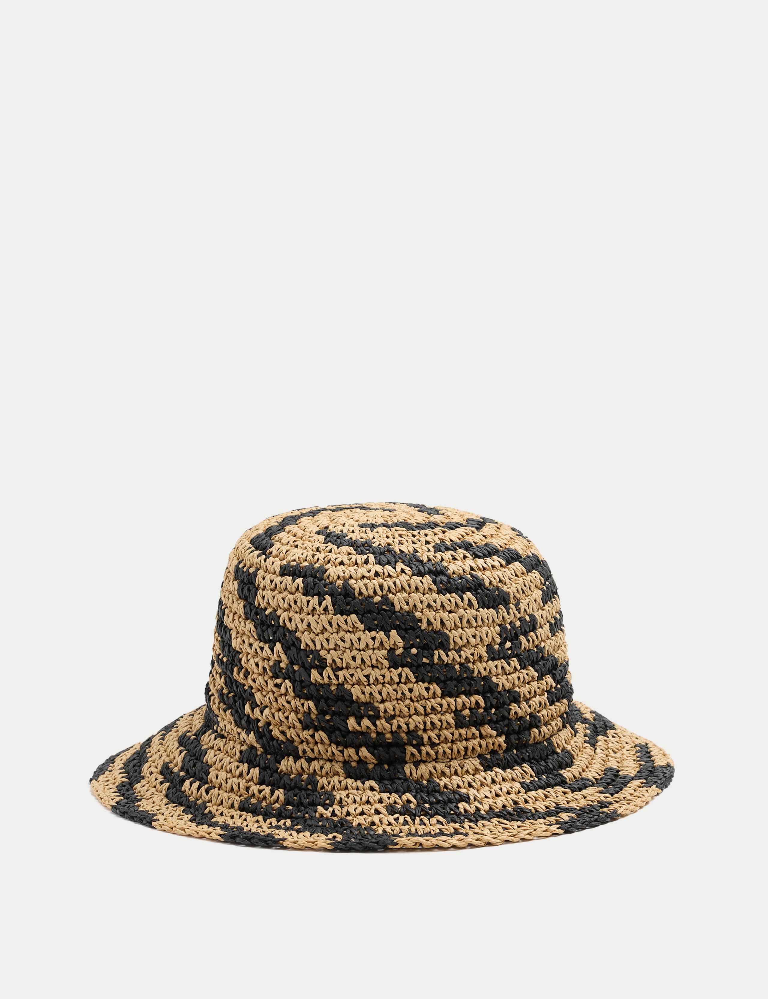 Straw Stripe Detail Bucket Hat 1 of 2