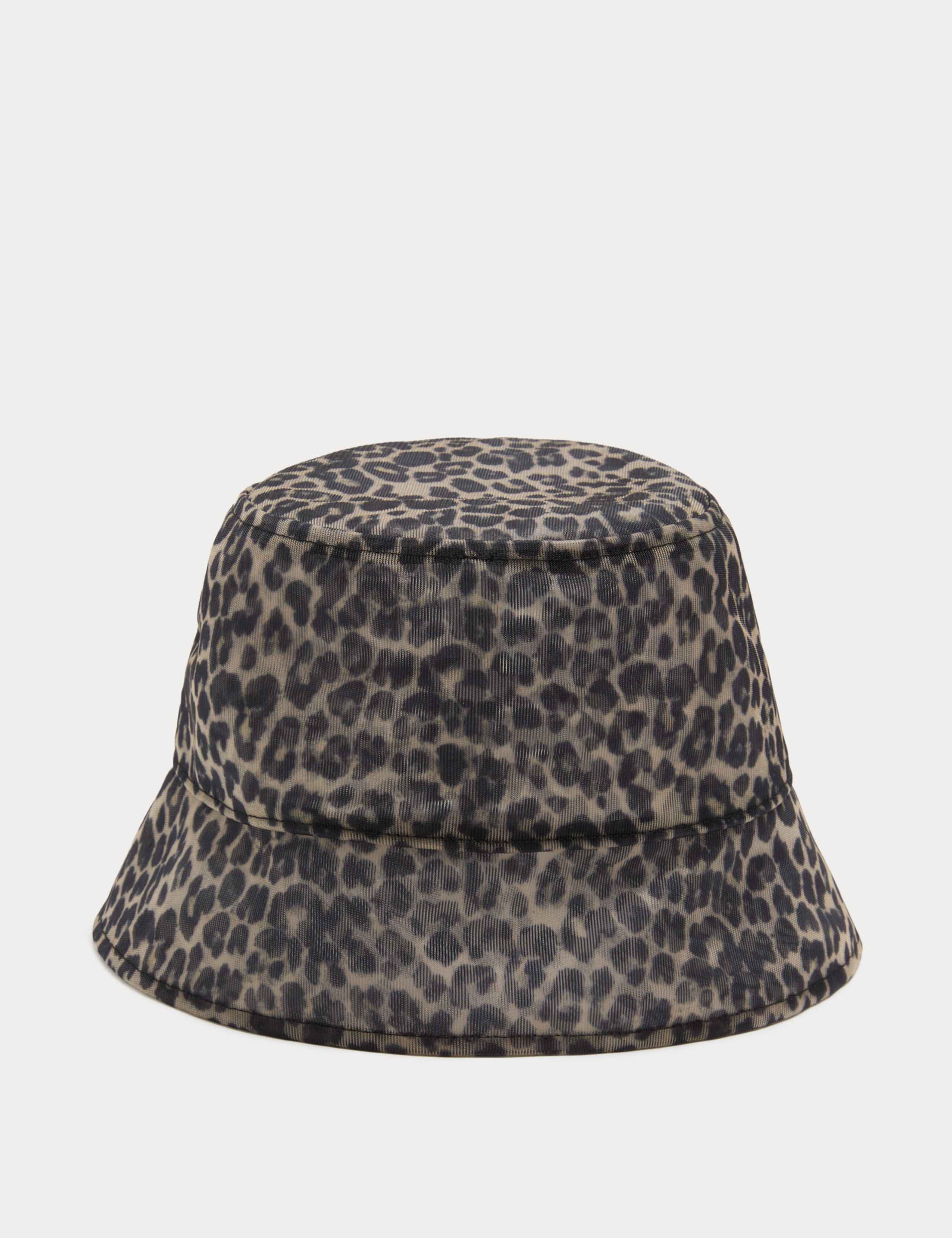 Leopard Print Mesh Bucket Hat 1 of 1