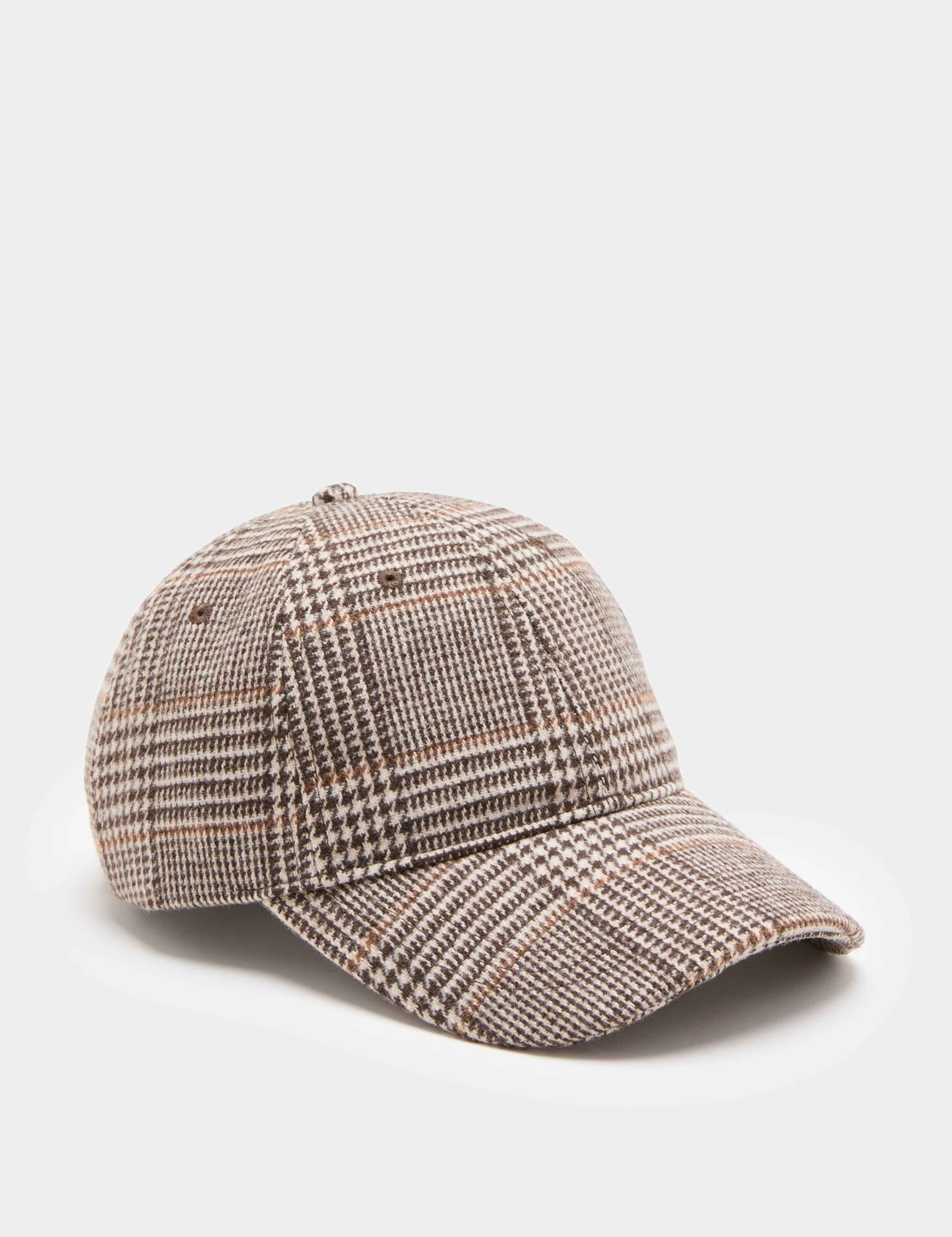 Checked Baseball Hat with Wool 1 of 2