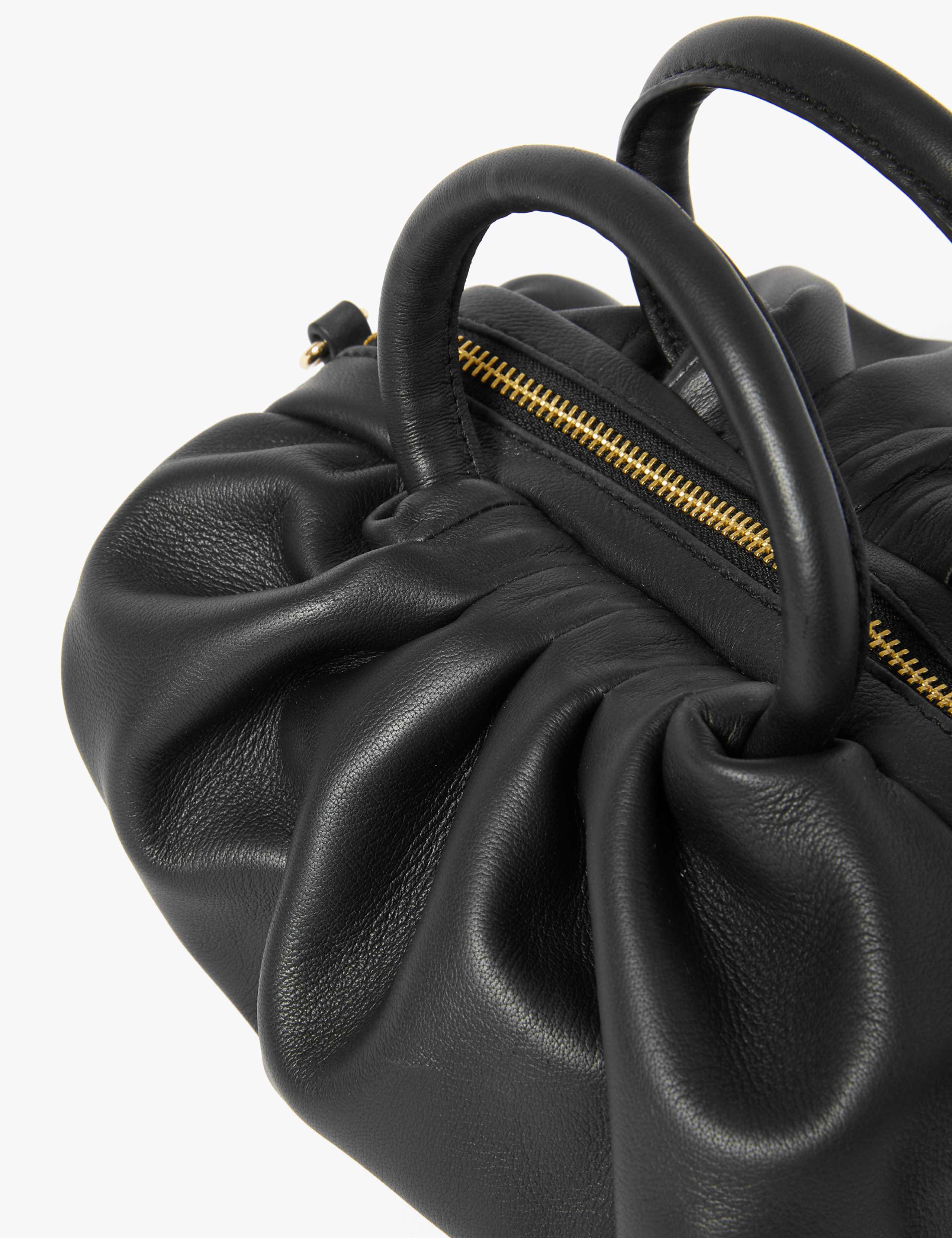 Leather Ruched Grab Cross Body Bag 5 of 5