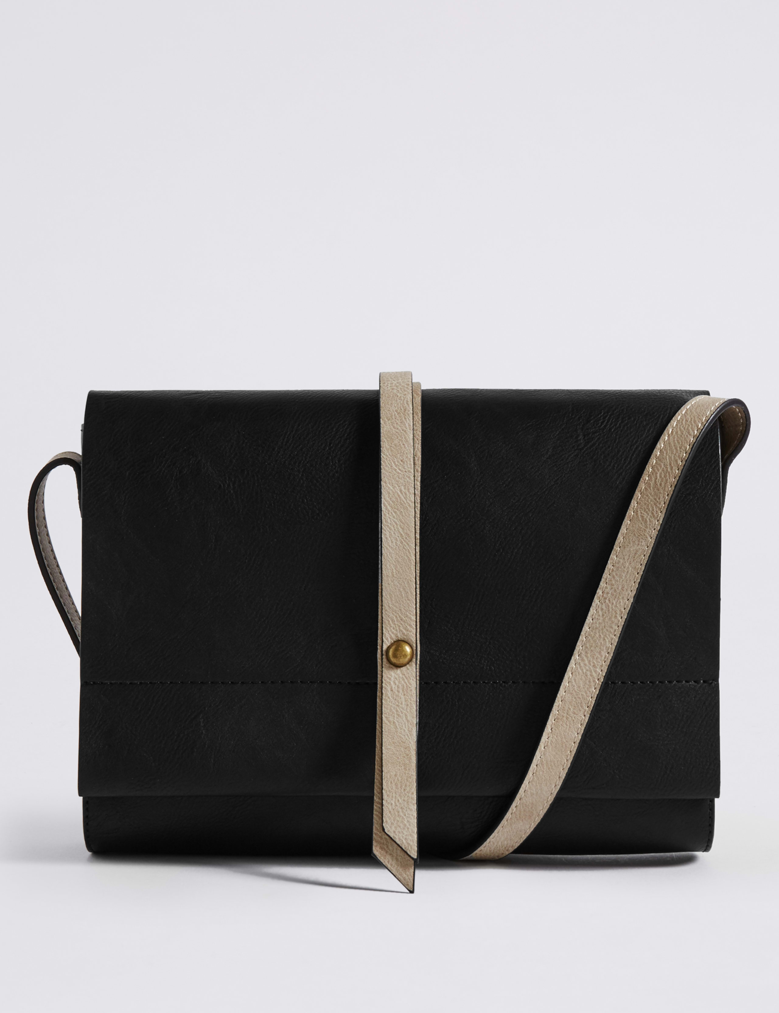 Faux Leather Stud Tab Cross Body Bag 2 of 5