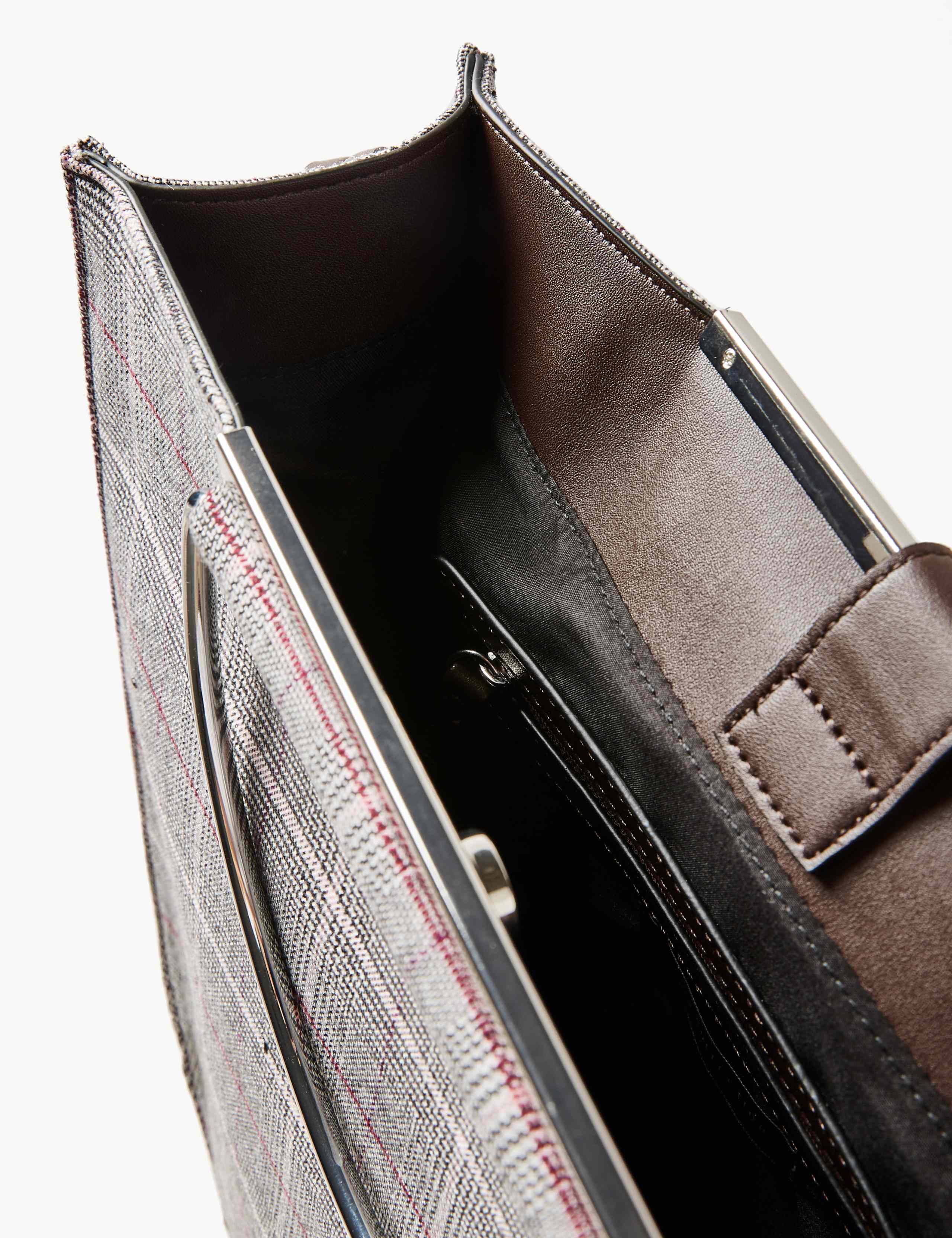 Checked Metal Handle Tote Bag 5 of 6