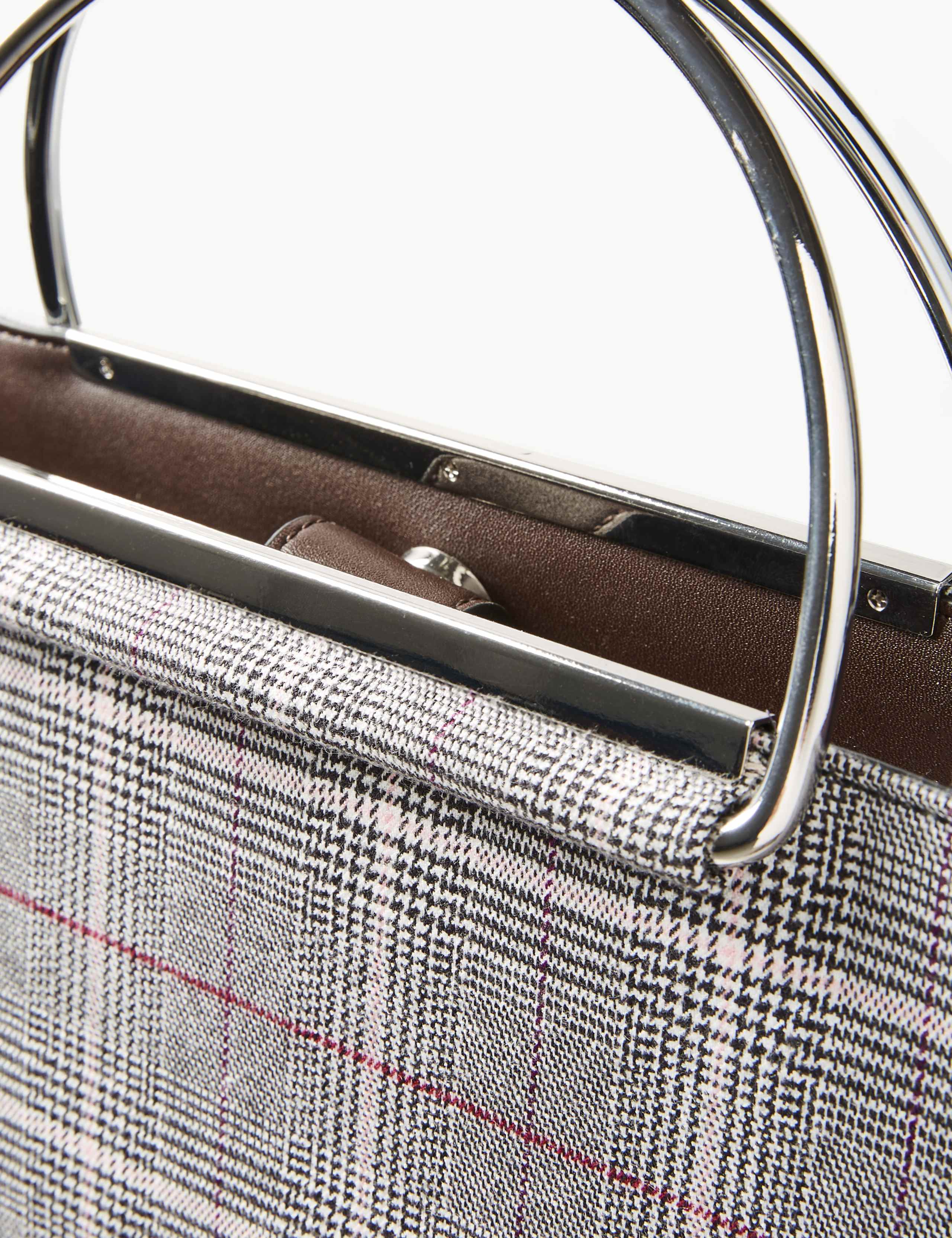 Checked Metal Handle Tote Bag 6 of 6