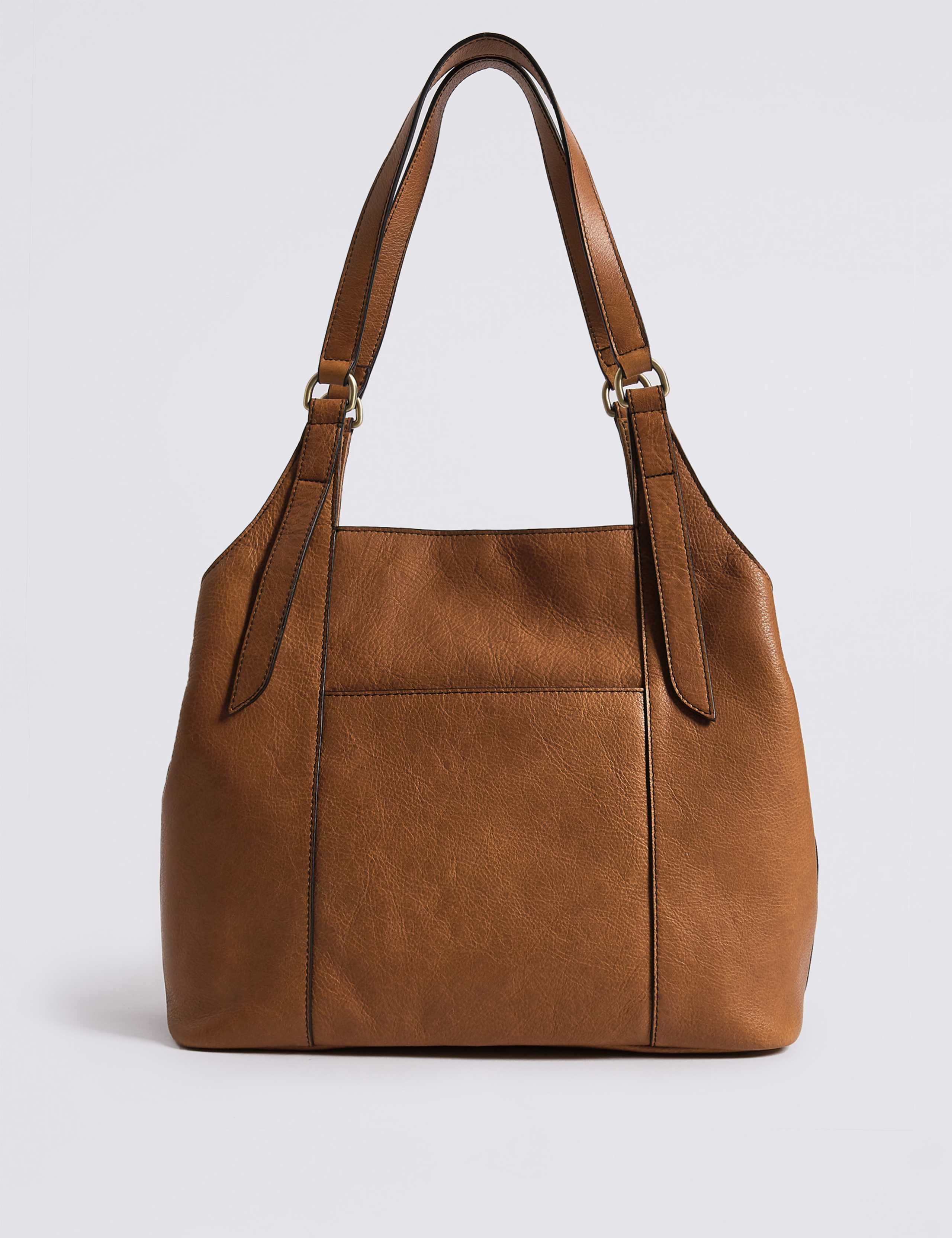 Leather 3 Compartment Hobo Bag 4 of 5