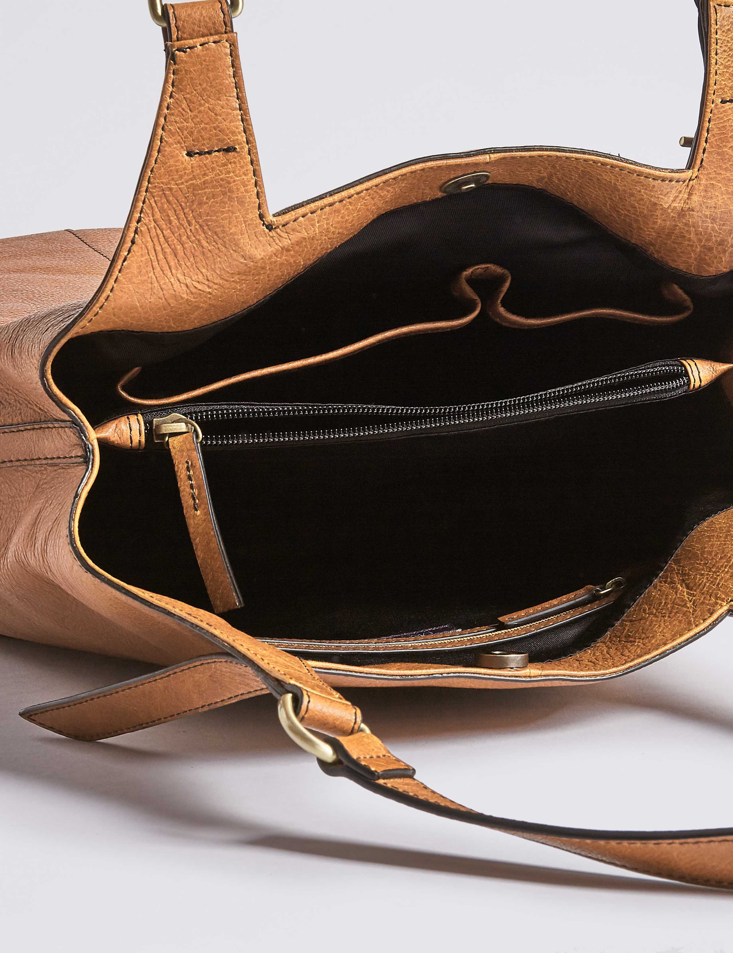 Leather 3 Compartment Hobo Bag 5 of 5