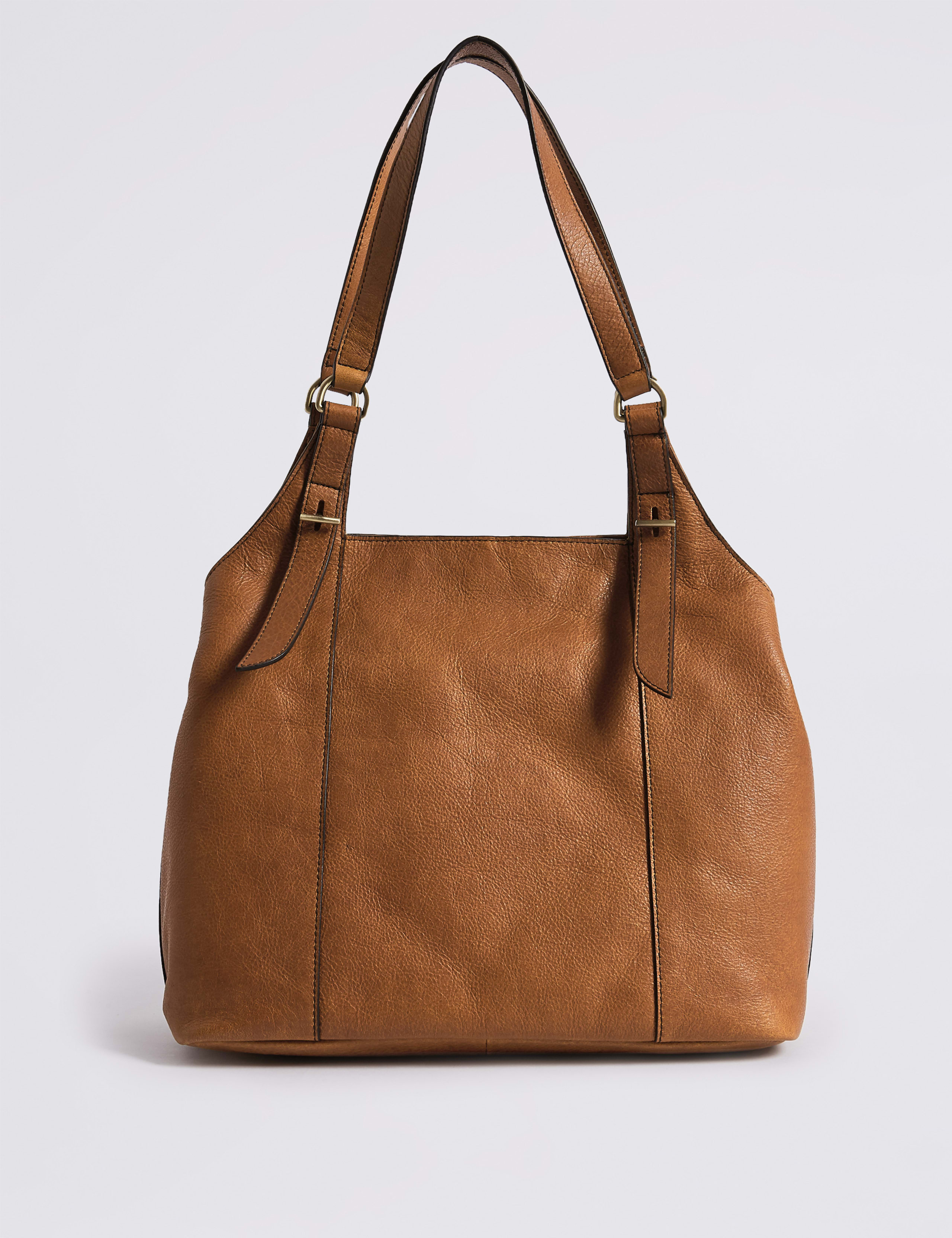 Leather 3 Compartment Hobo Bag 2 of 5