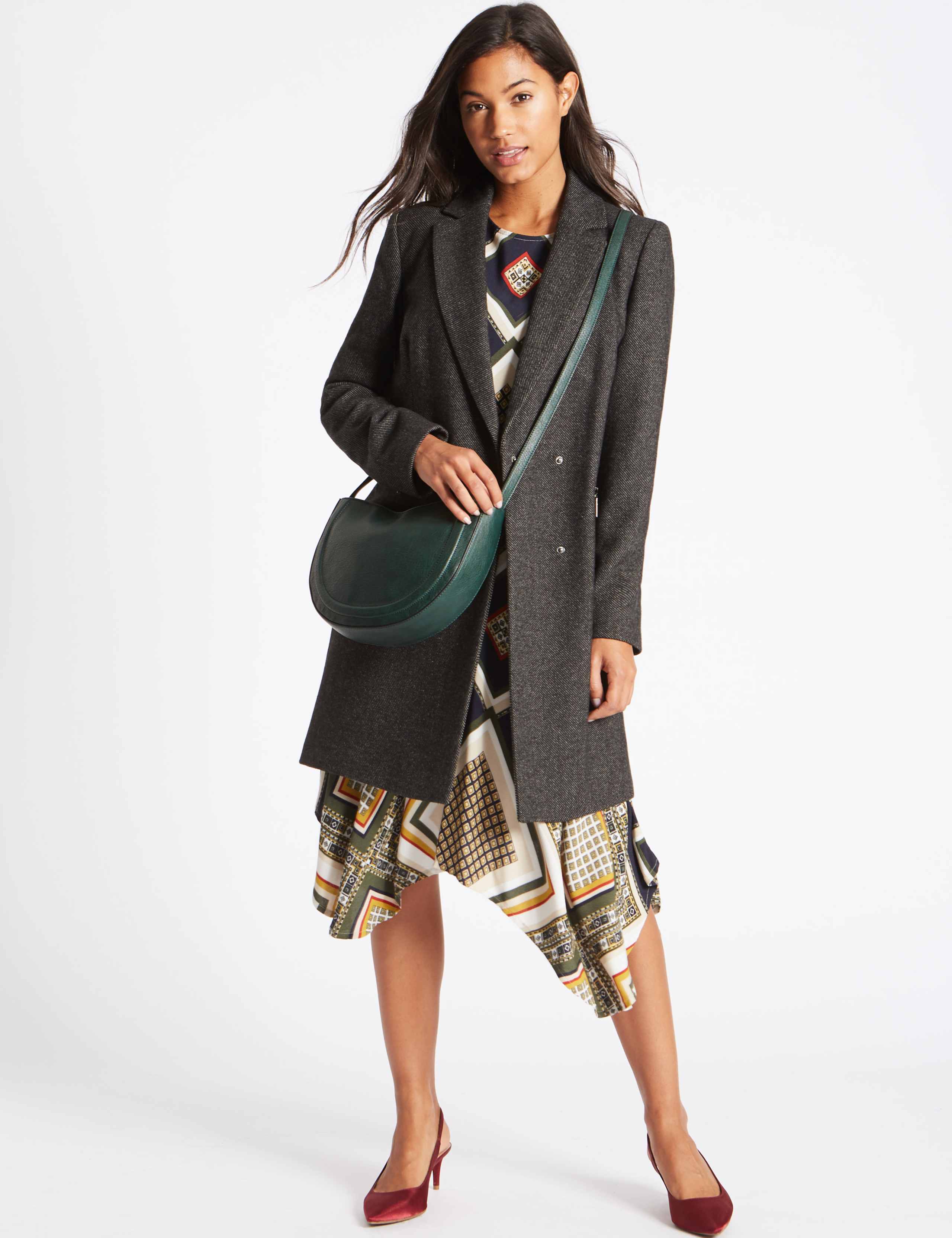 Faux Leather Half Moon Cross Body Bag 1 of 5