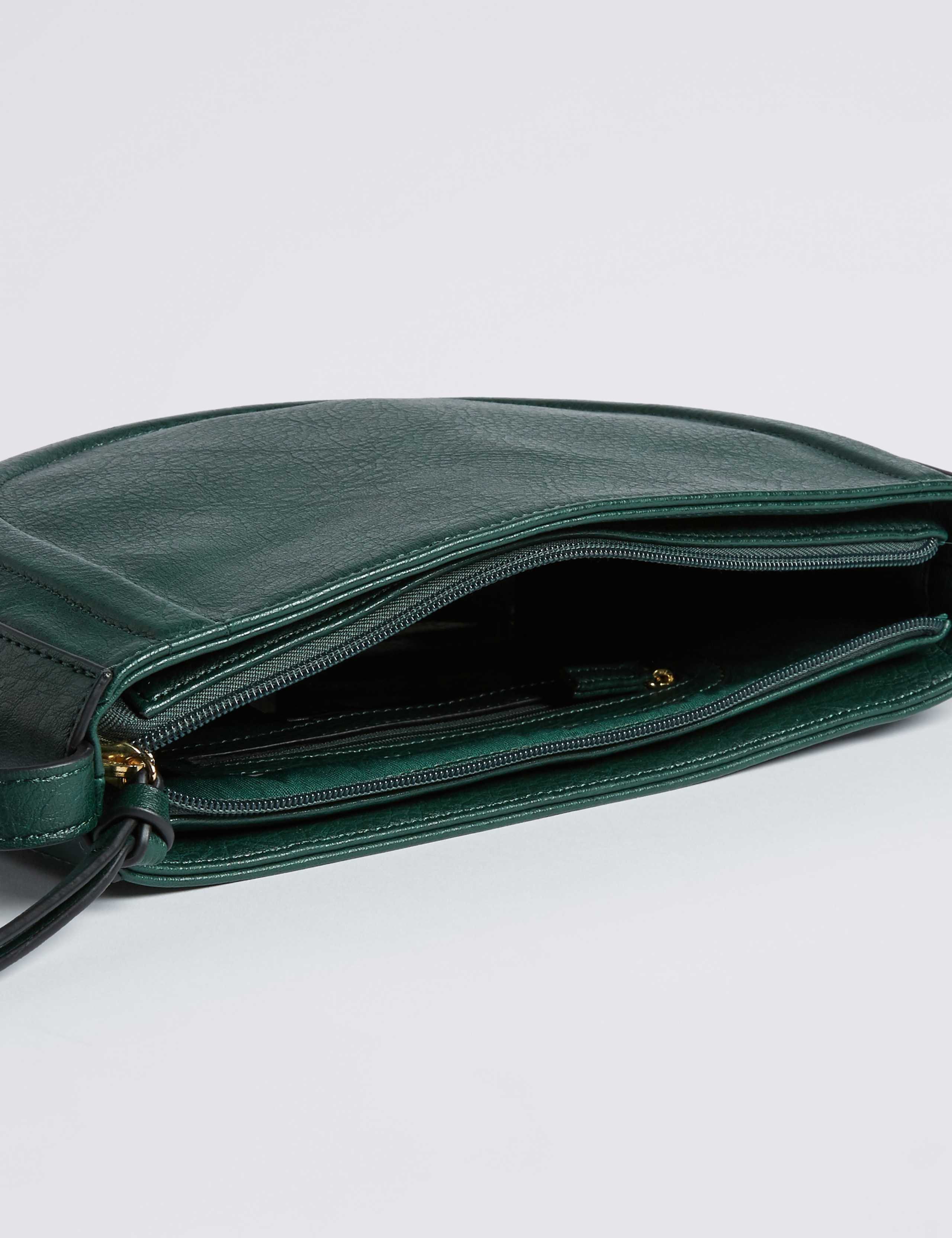 Faux Leather Half Moon Cross Body Bag 5 of 5