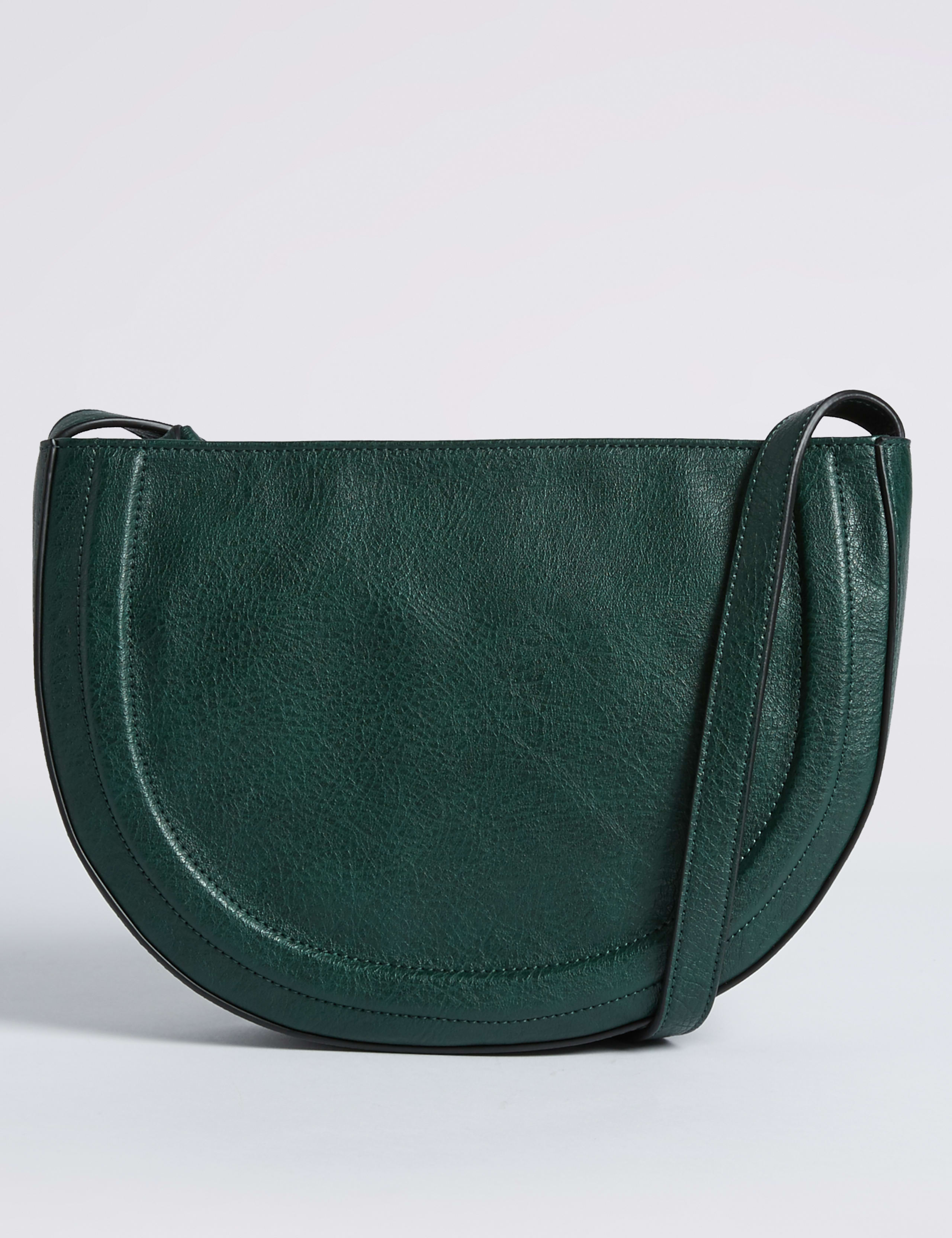 Faux Leather Half Moon Cross Body Bag 2 of 5