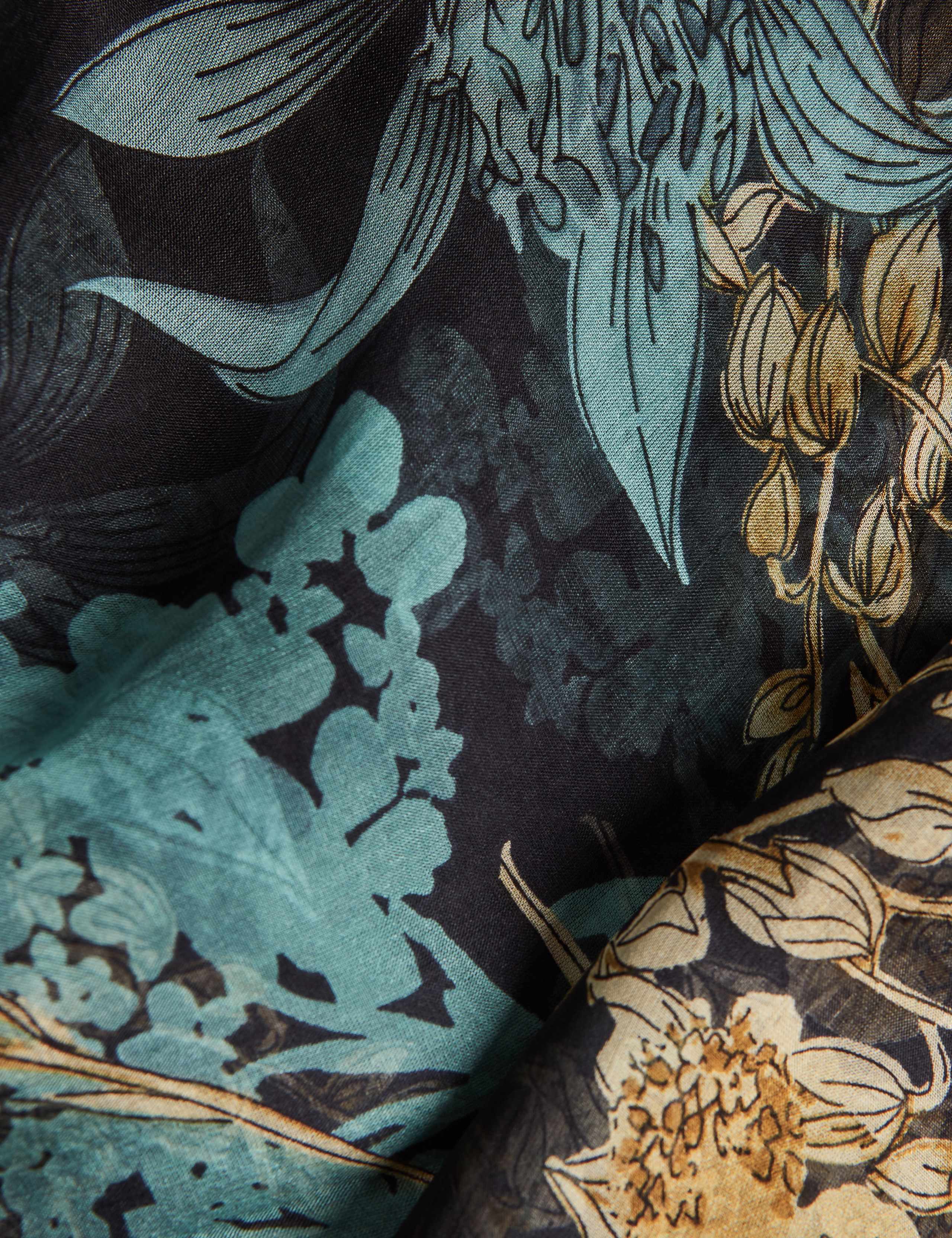 Pure Silk Floral Print Scarf 4 of 4