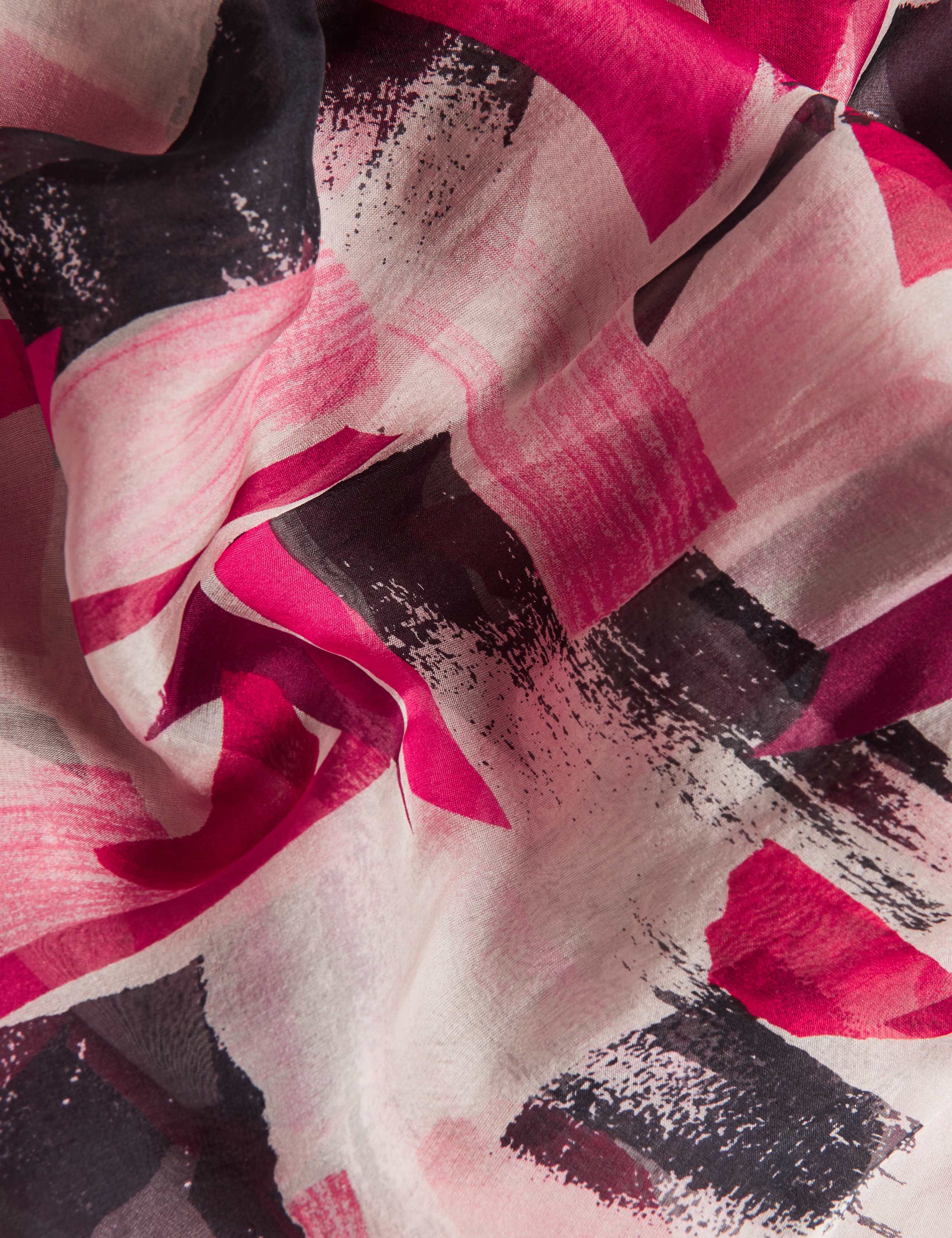 Pure Silk Brushstroke Print Scarf 4 of 4