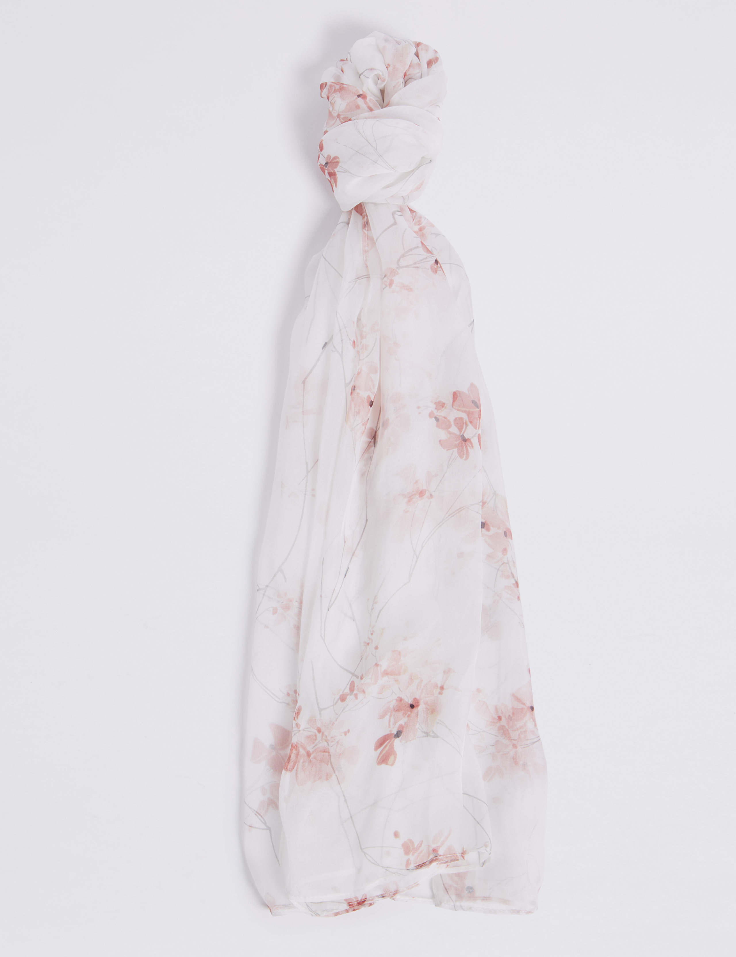 Pure Silk Floral Print Scarf 2 of 3