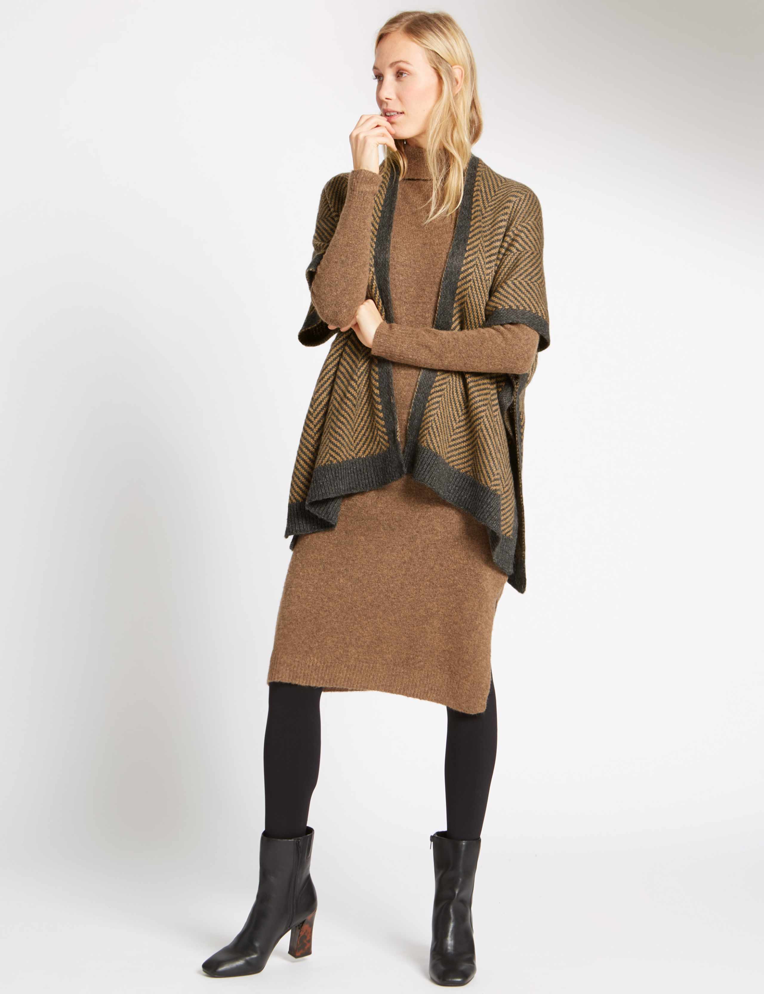 Herringbone Knit Wrap 1 of 4