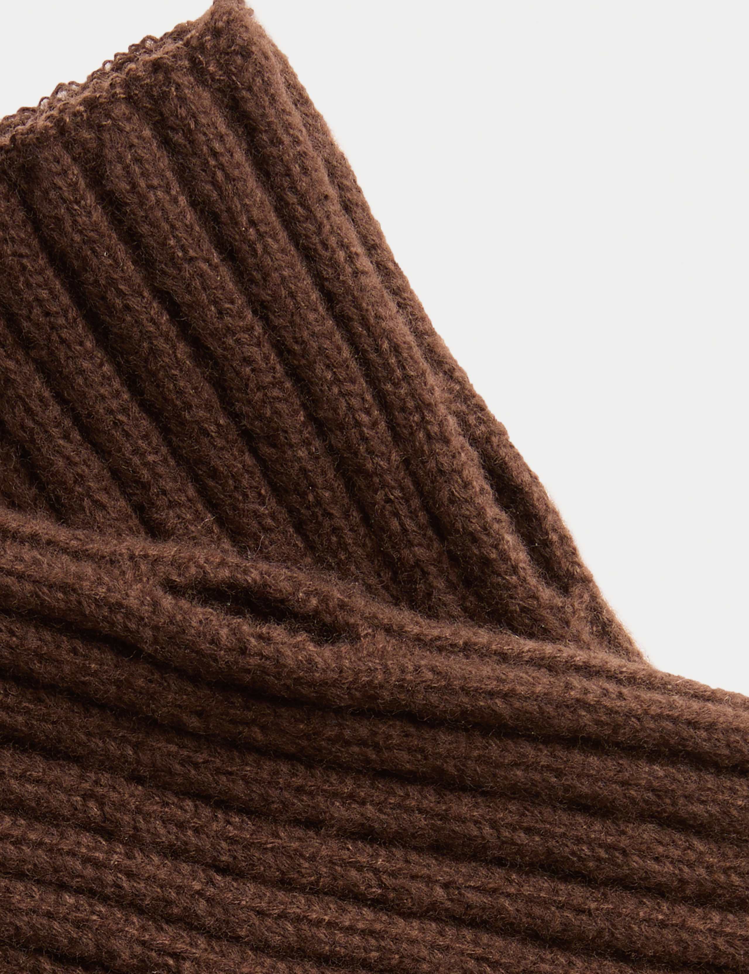 Knitted Rib Fingerless Gloves 2 of 2