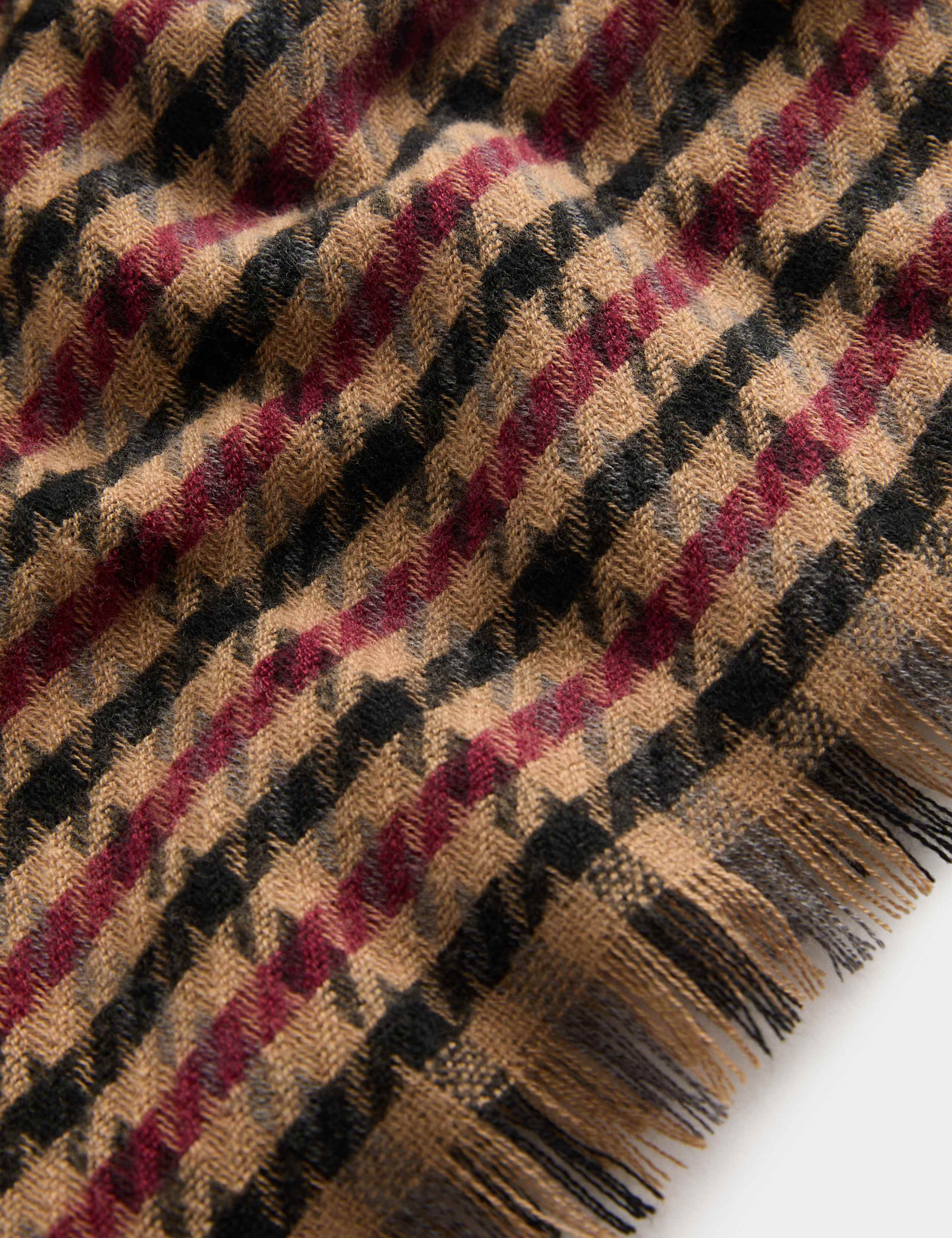 Woven Checked Fringed Scarf 2 of 2