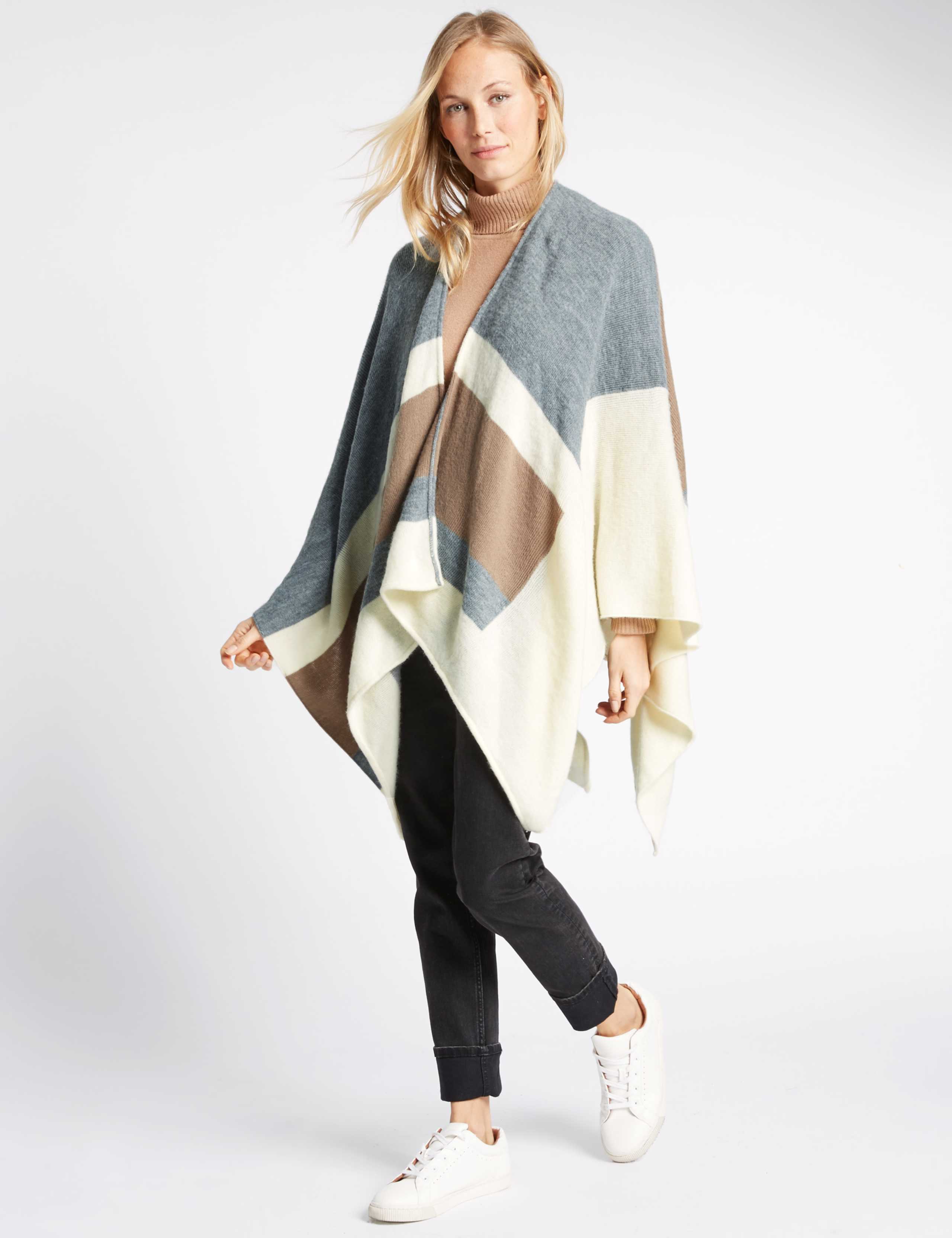 Block Knit Wrap 1 of 4
