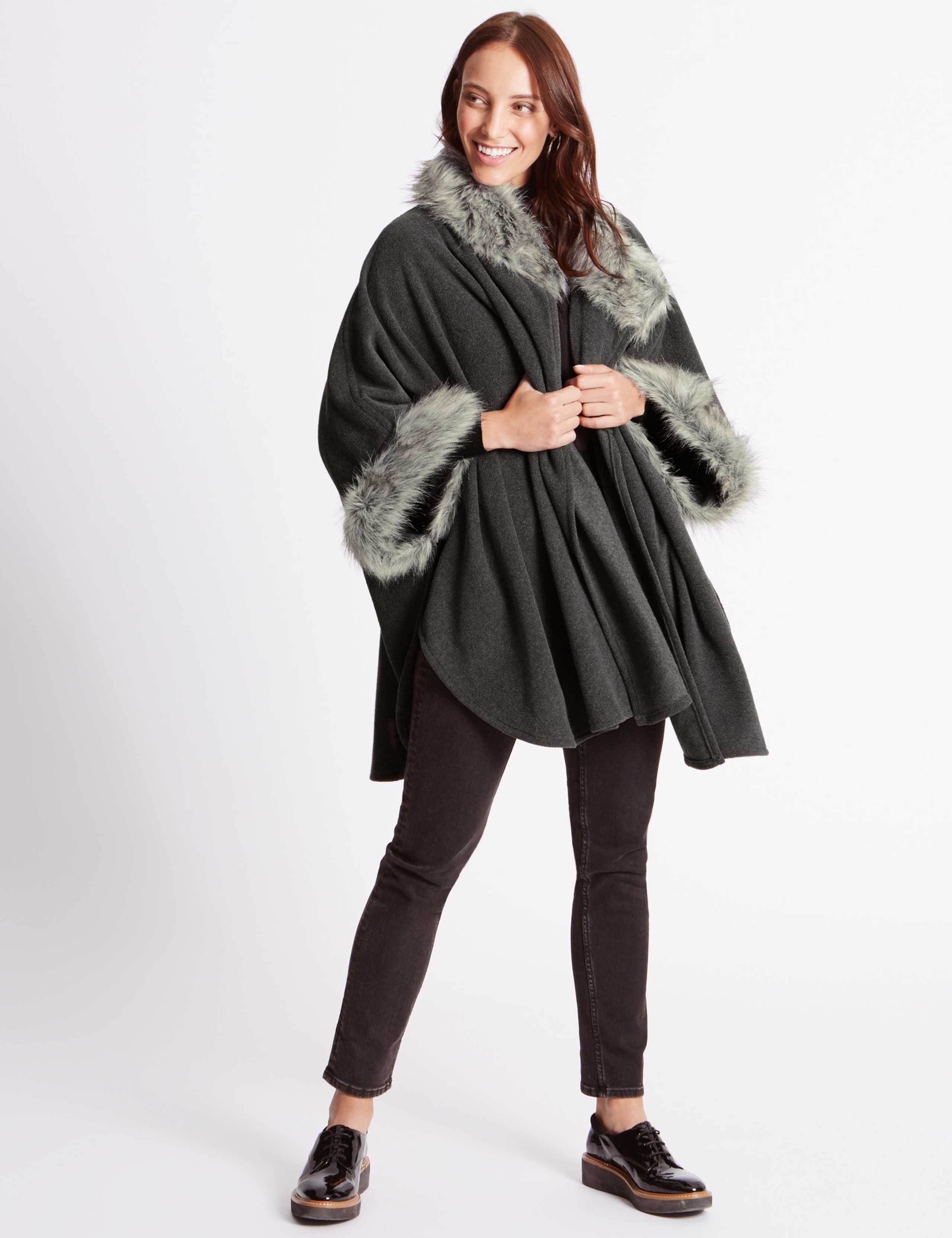 Faux Fur Fleece Wrap 1 of 5