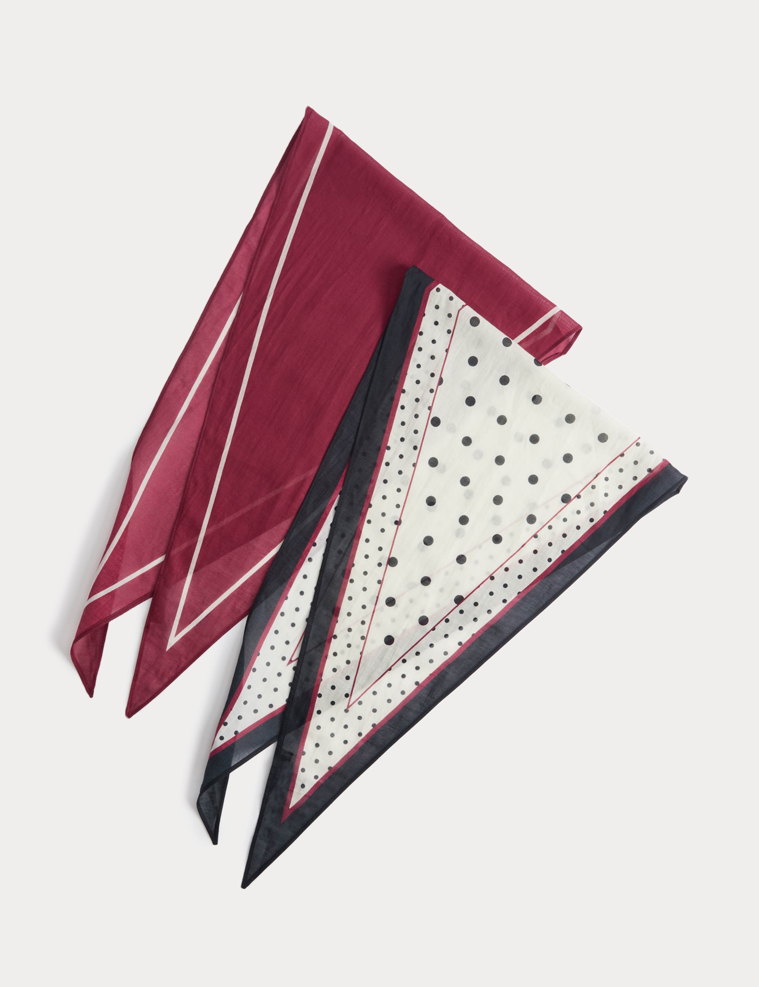 2 Pack Pure Cotton Printed Headscarves 1 of 2