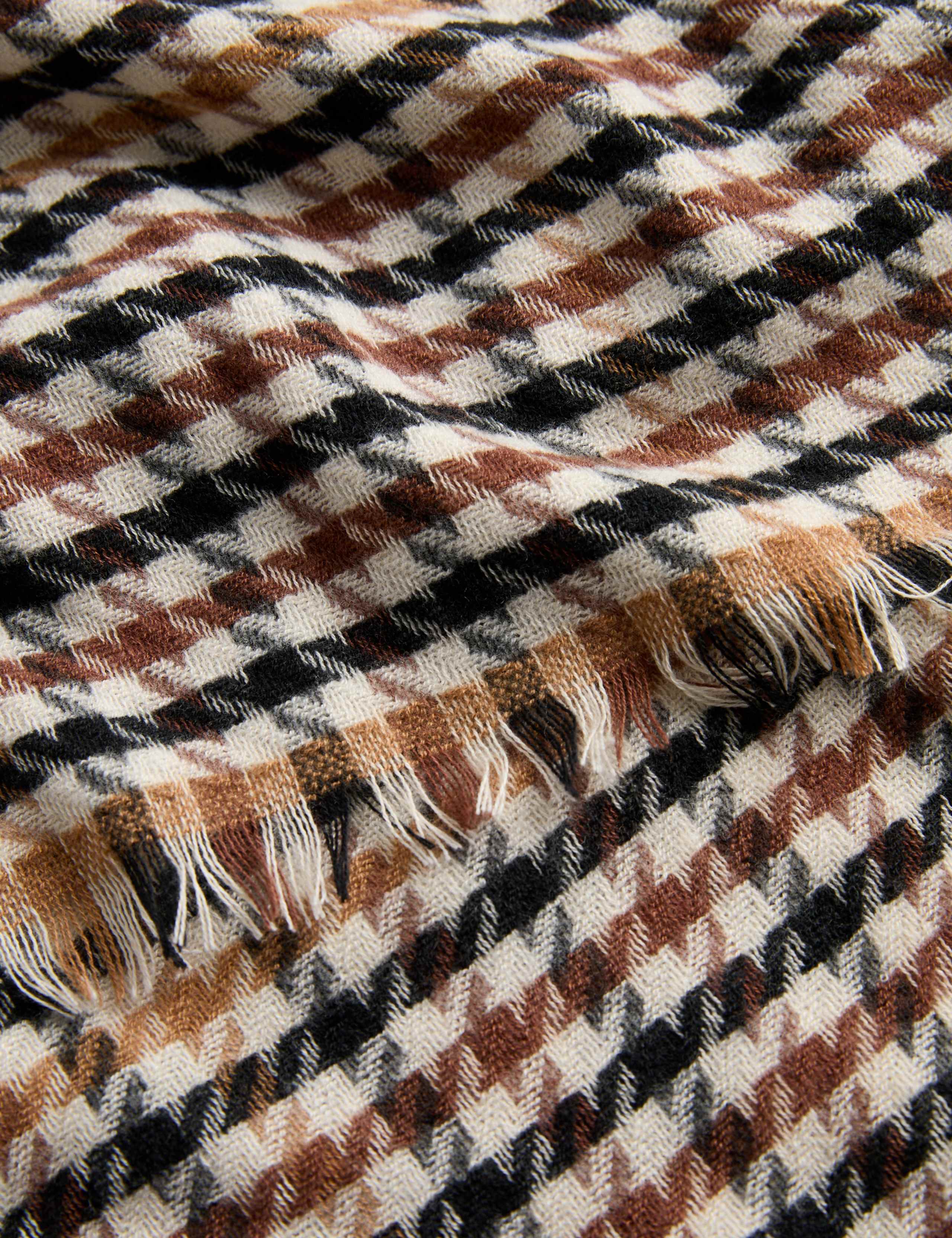 Checked Fringed Scarf 2 of 2