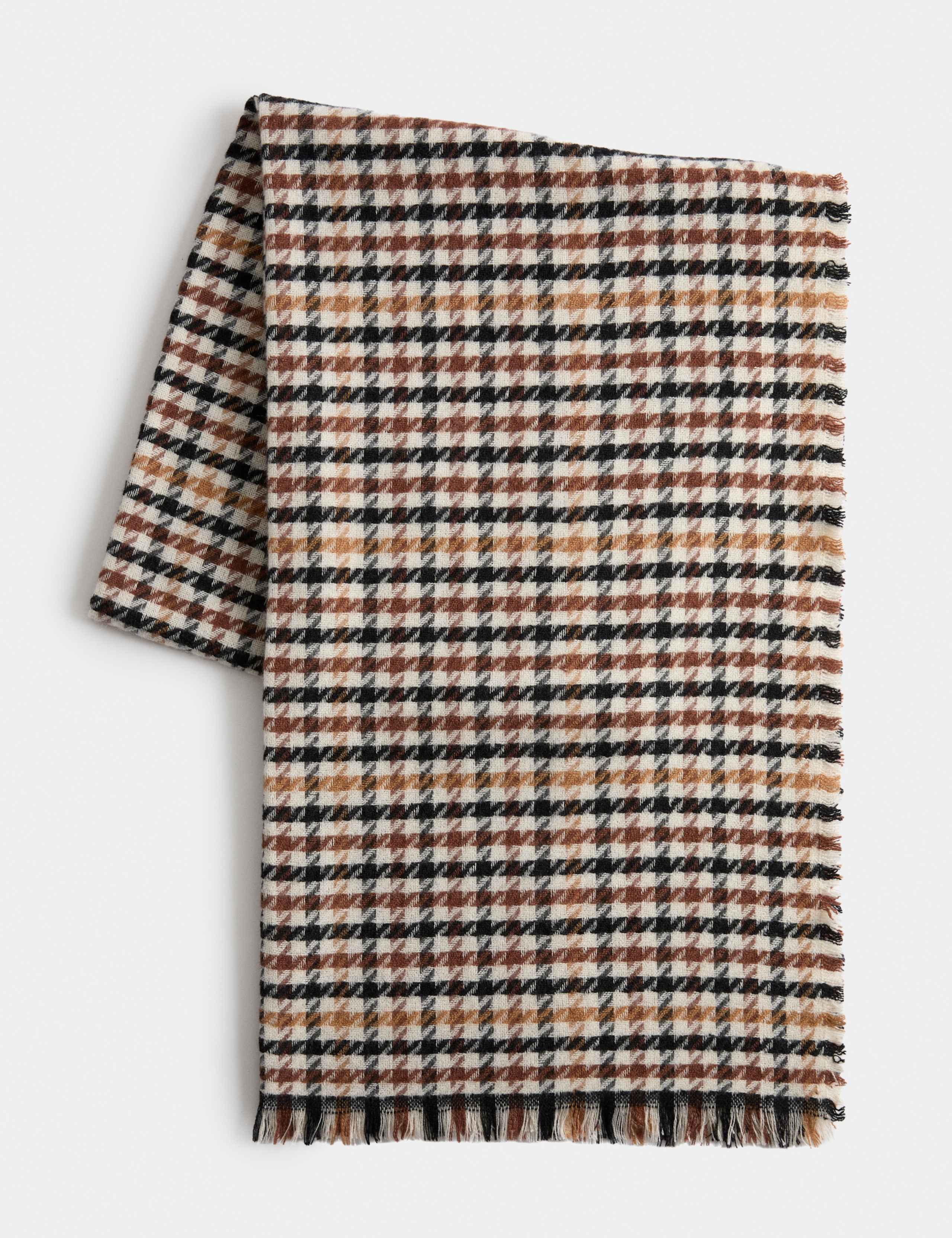 Checked Fringed Scarf 1 of 2