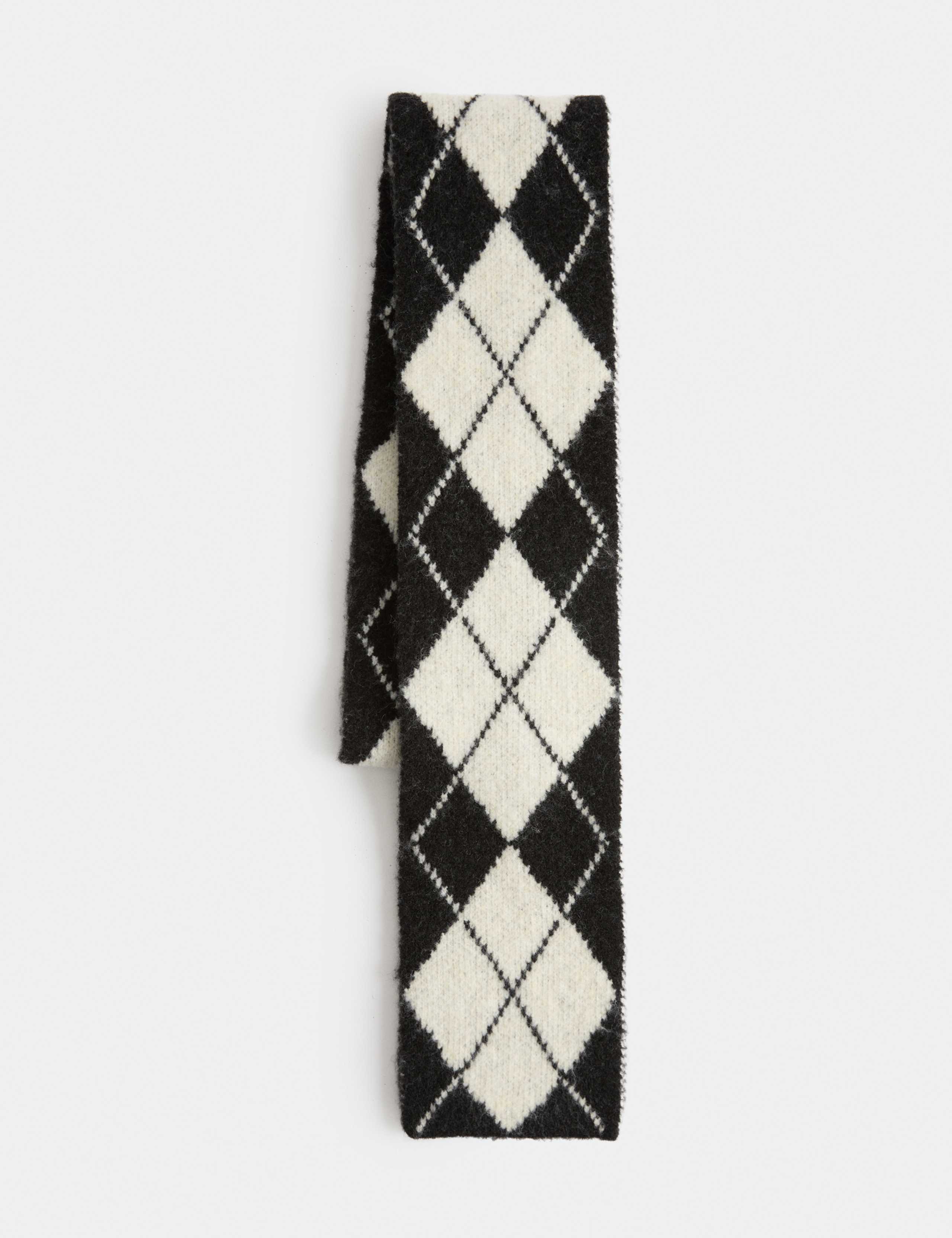 Argyle Skinny Scarf with Woll 1 of 2