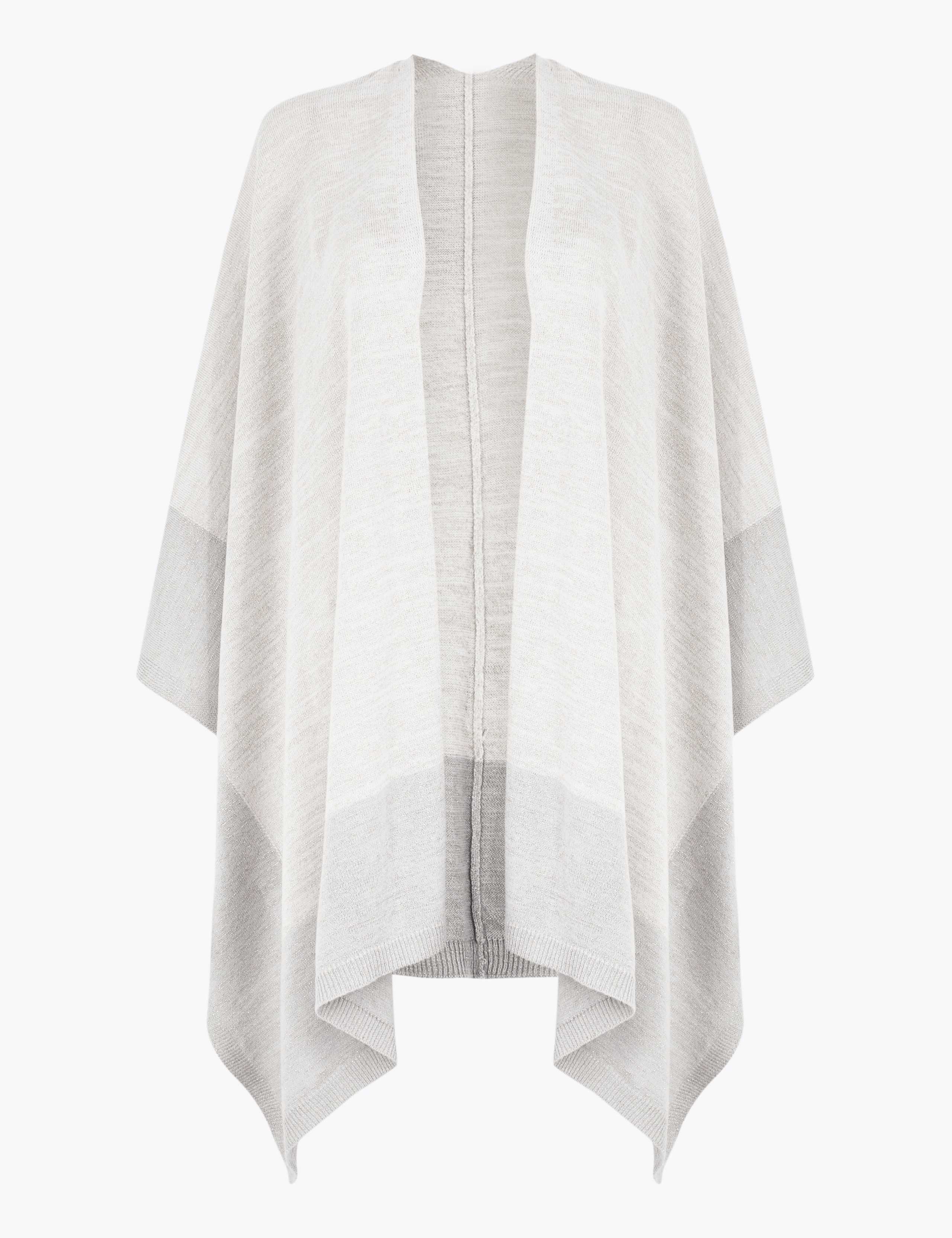 Knitted Colour Block Poncho 2 of 4