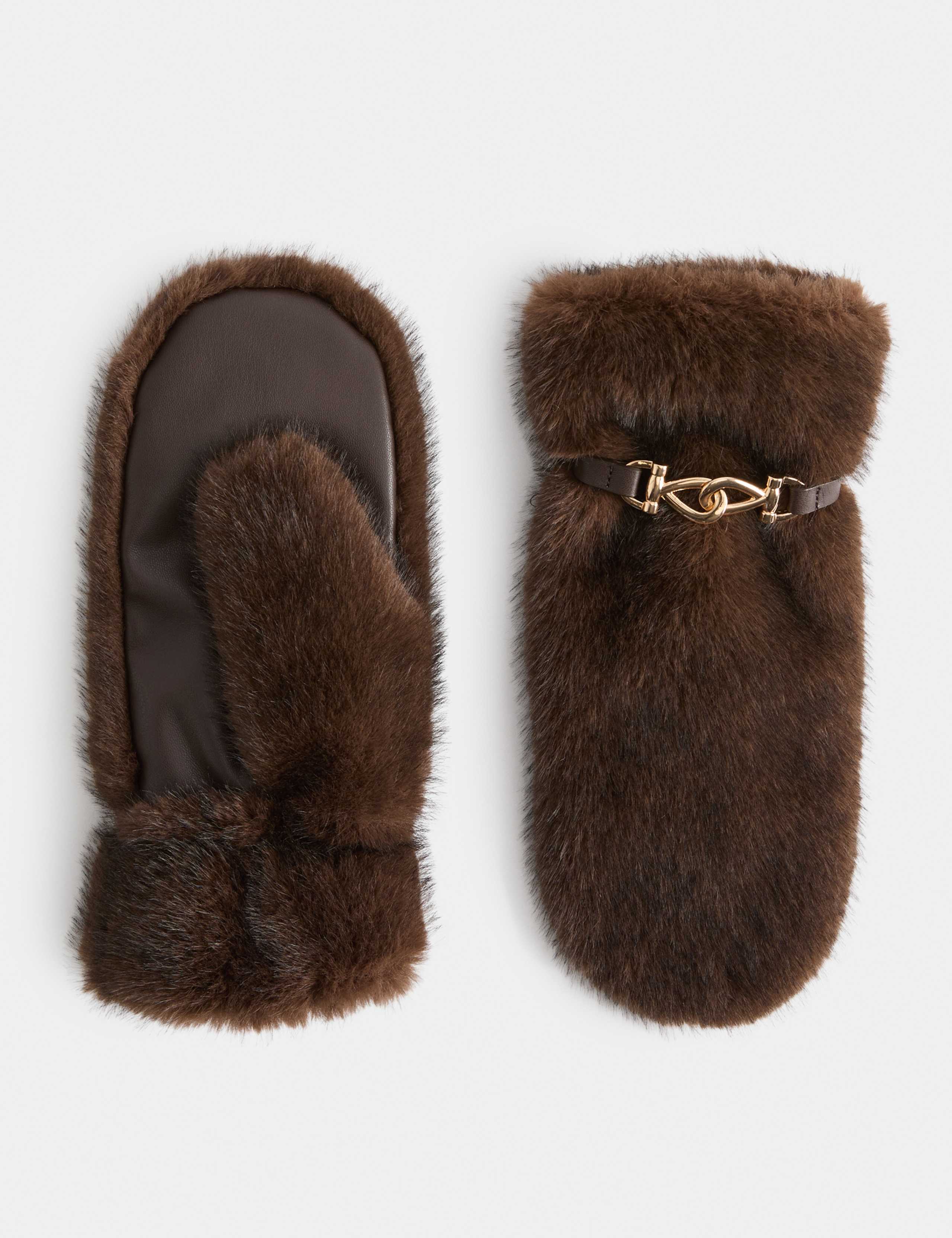 Faux Fur Mittens 1 of 2