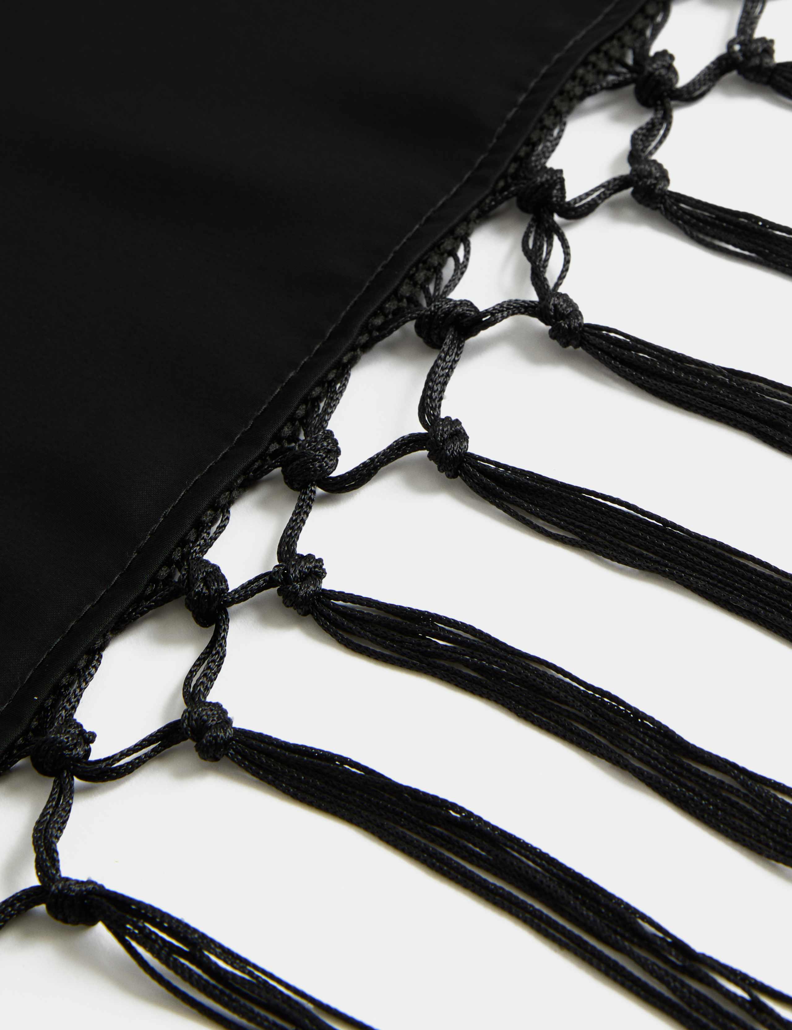 Satin Fringed Tassel Scarf 2 of 2