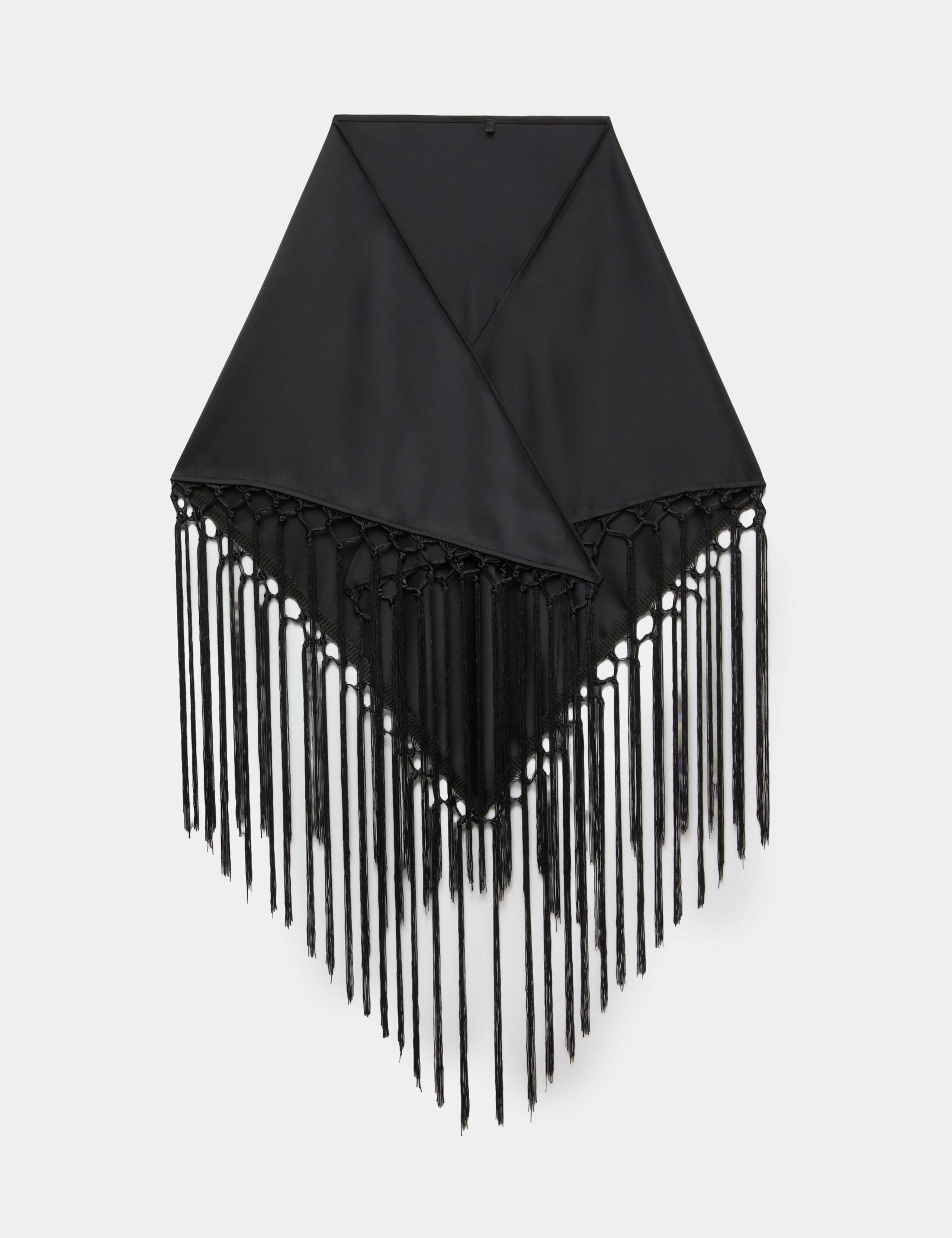 Satin Fringed Tassel Scarf 1 of 2