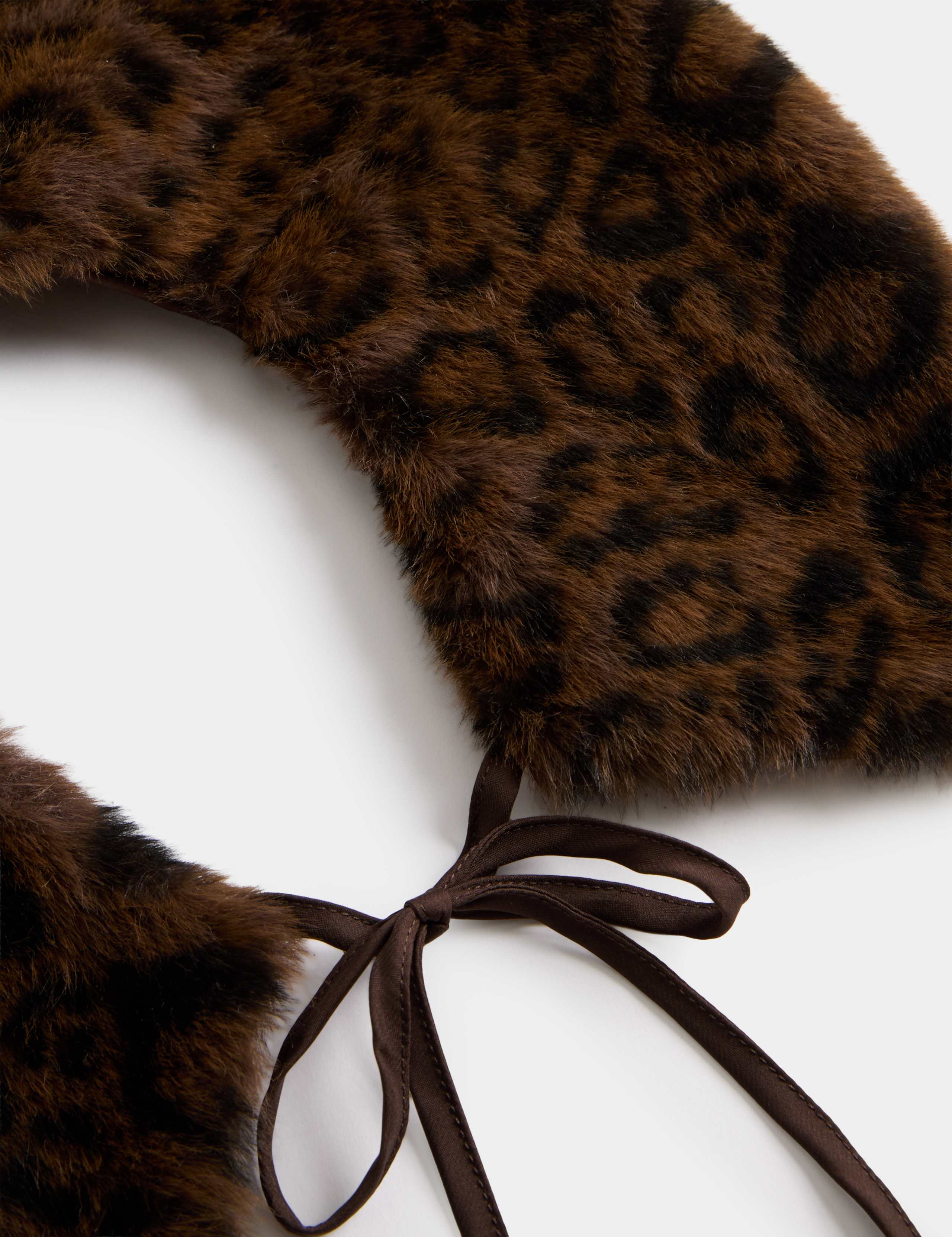Leopard Print Faux Fur Collar 2 of 2