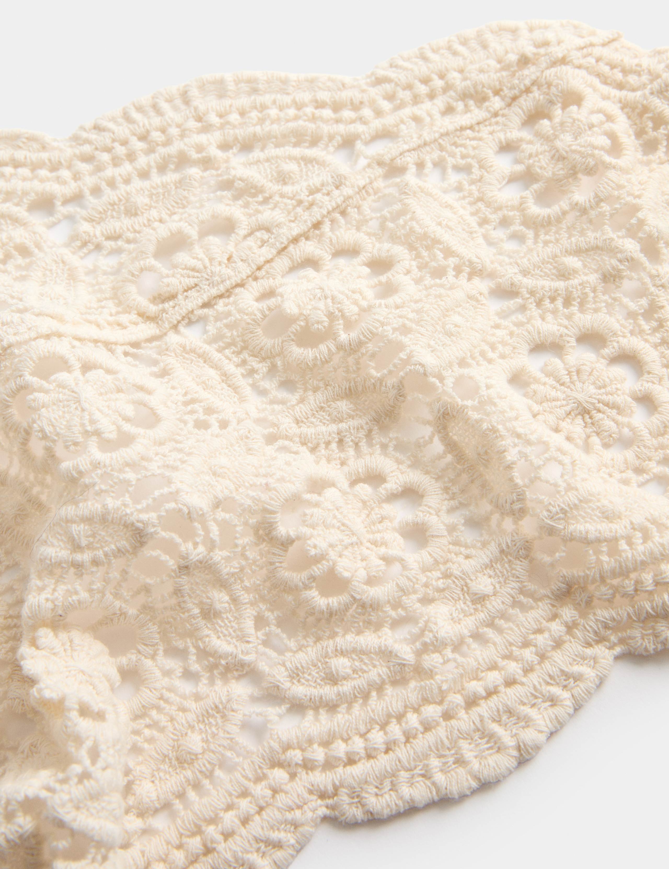Pure Cotton Lace Triangle Scarf 2 of 2