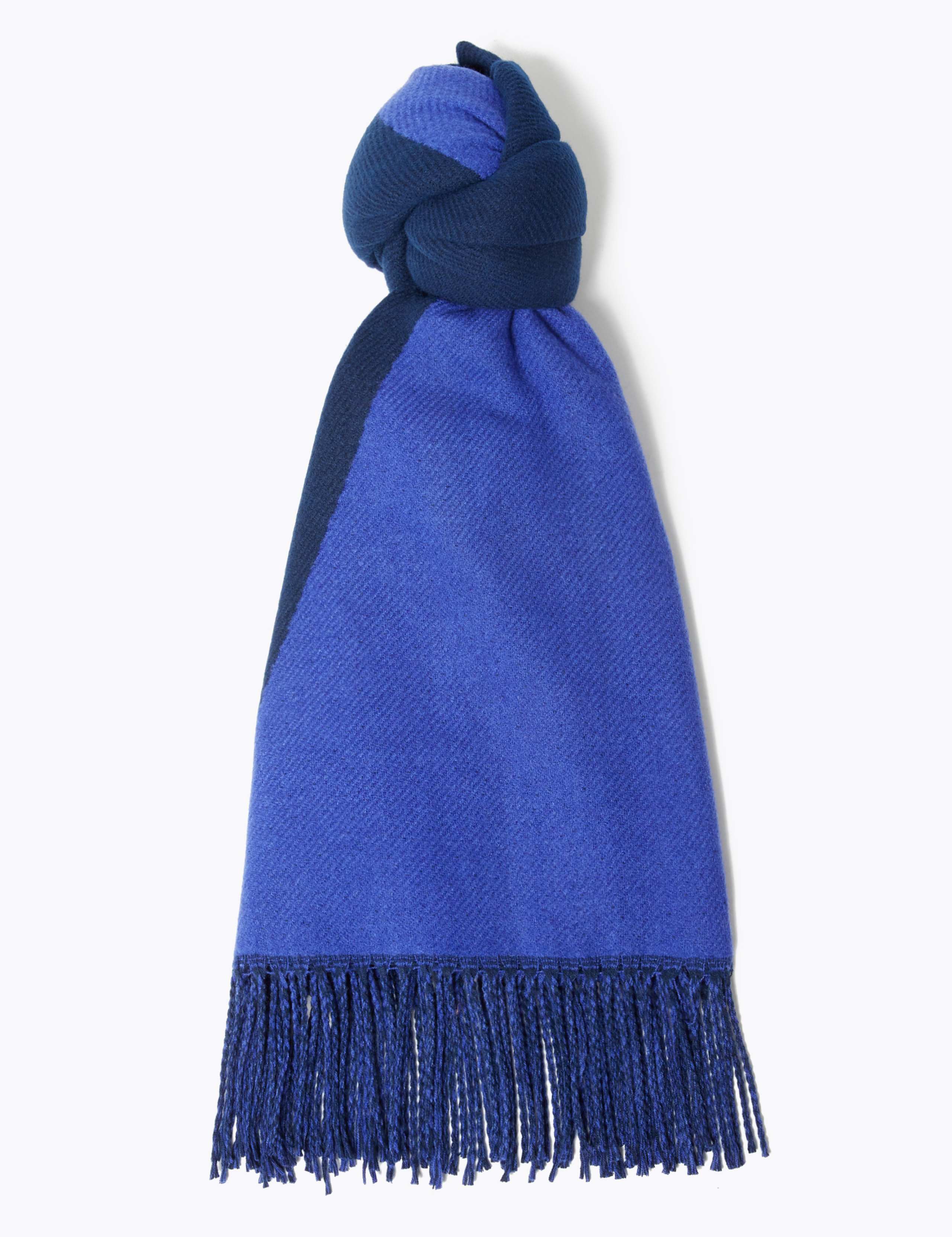 Spliced Colour Block Tassel Scarf 1 of 2