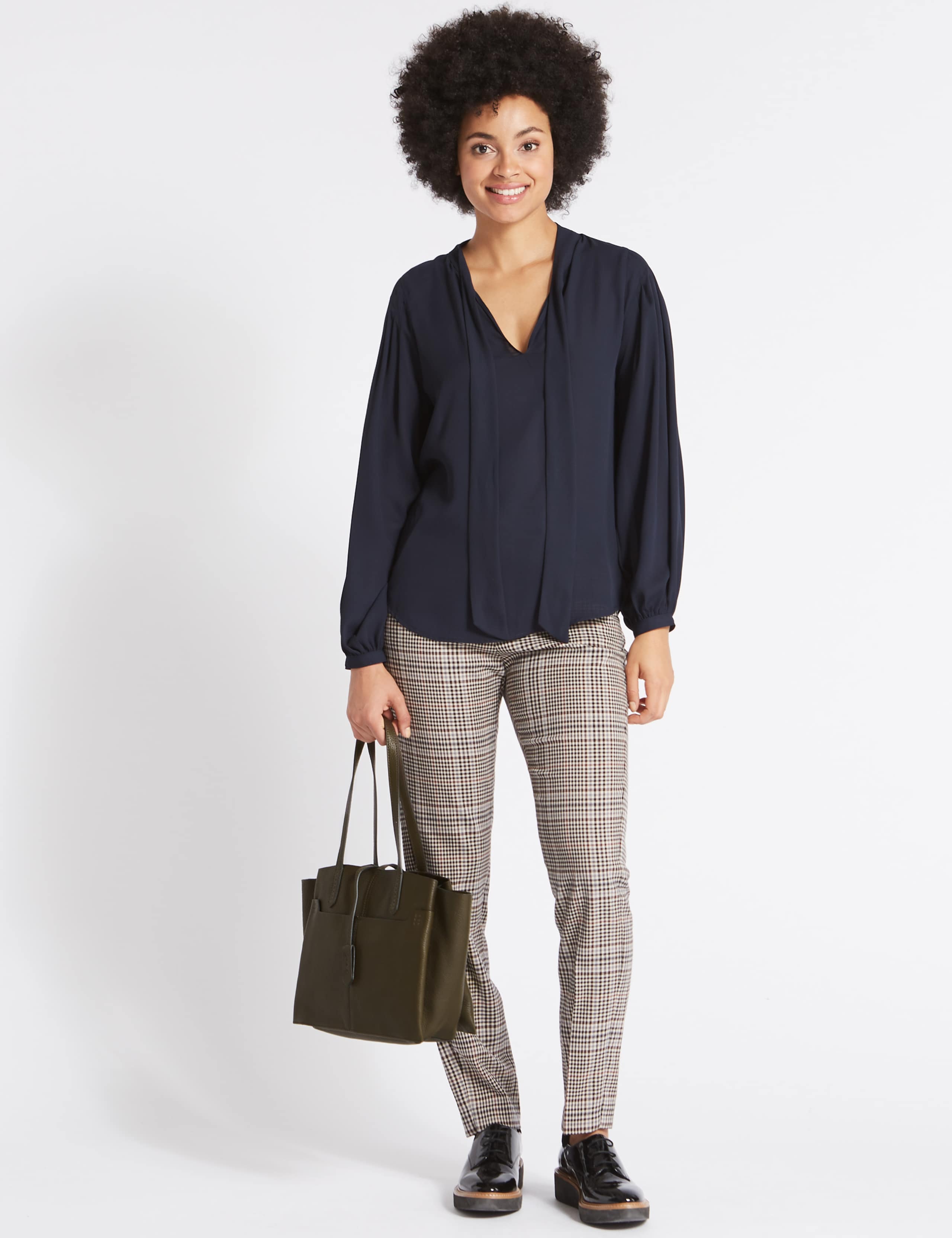 Leather 3 Part Compartment Tote Bag 1 of 4