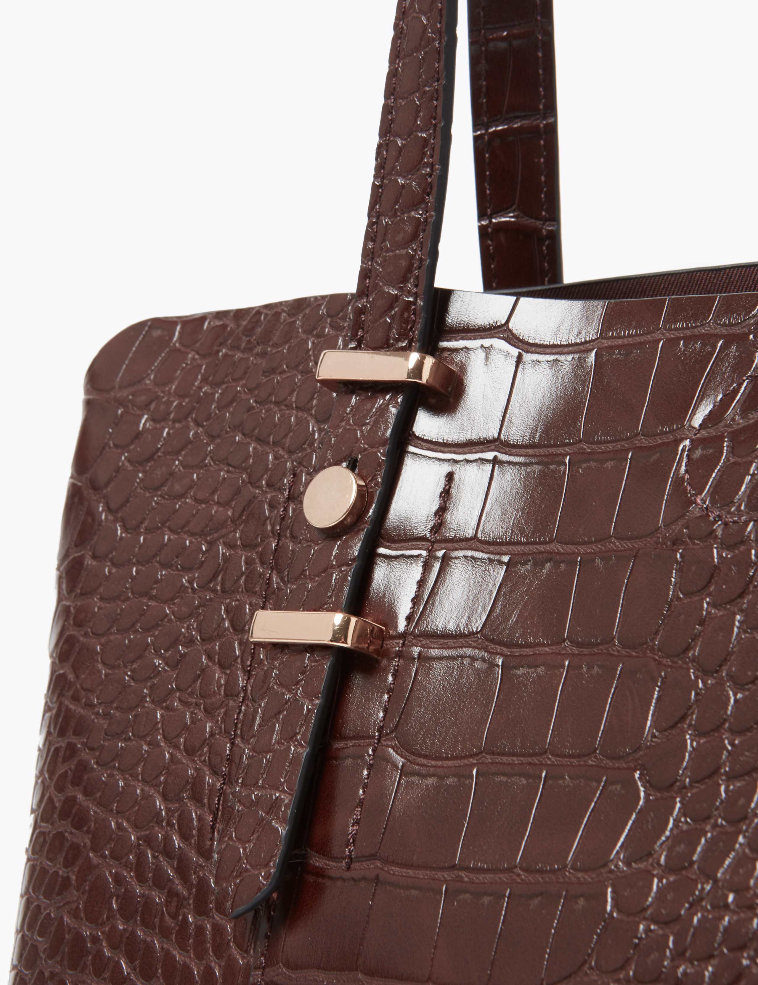 Crocodile Print Soft Stud Tote Bag 6 of 6
