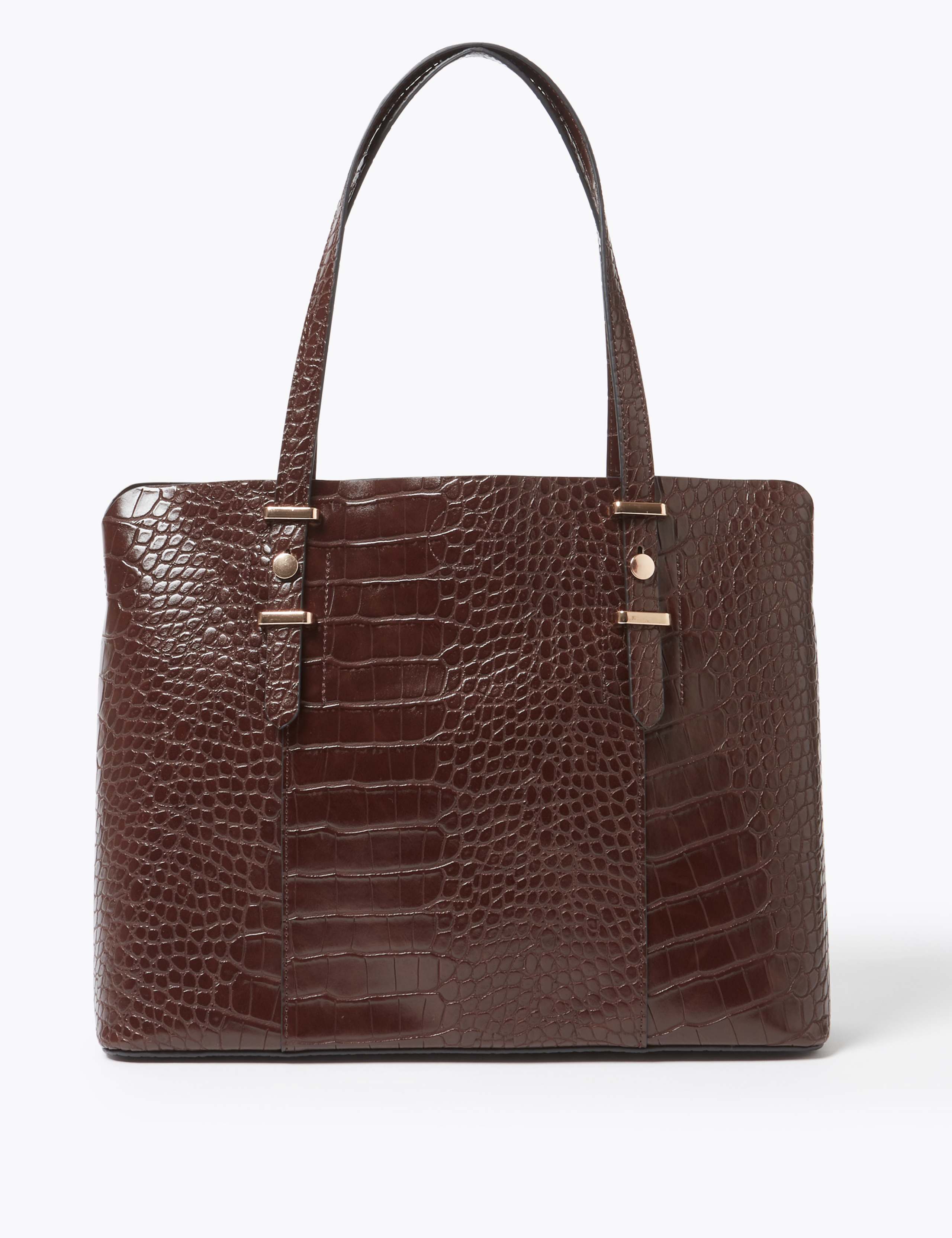 Crocodile Print Soft Stud Tote Bag 2 of 6