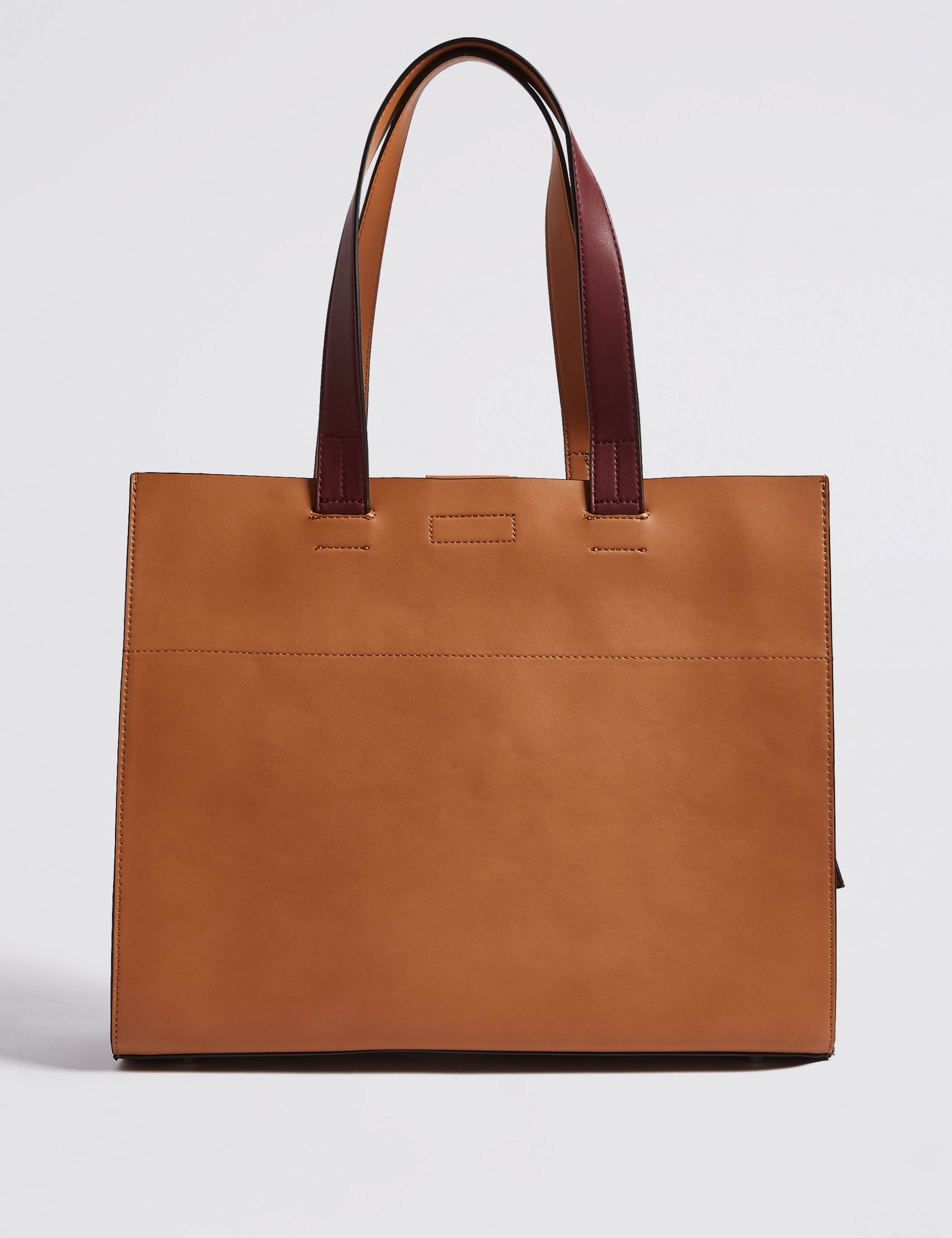 Faux Leather Laptop Tote Bag 4 of 5