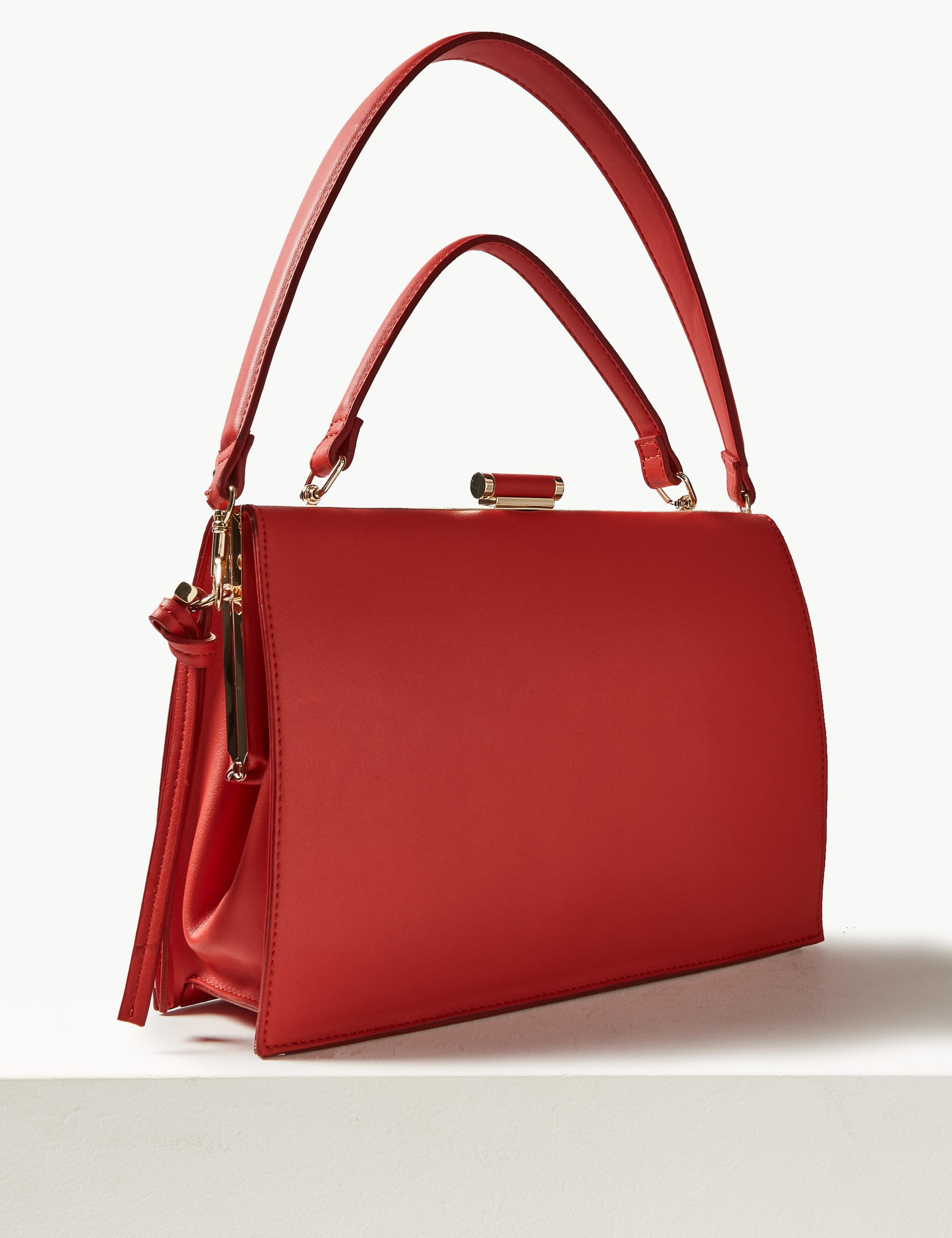 Faux Leather Top Handle Tote Bag 3 of 6
