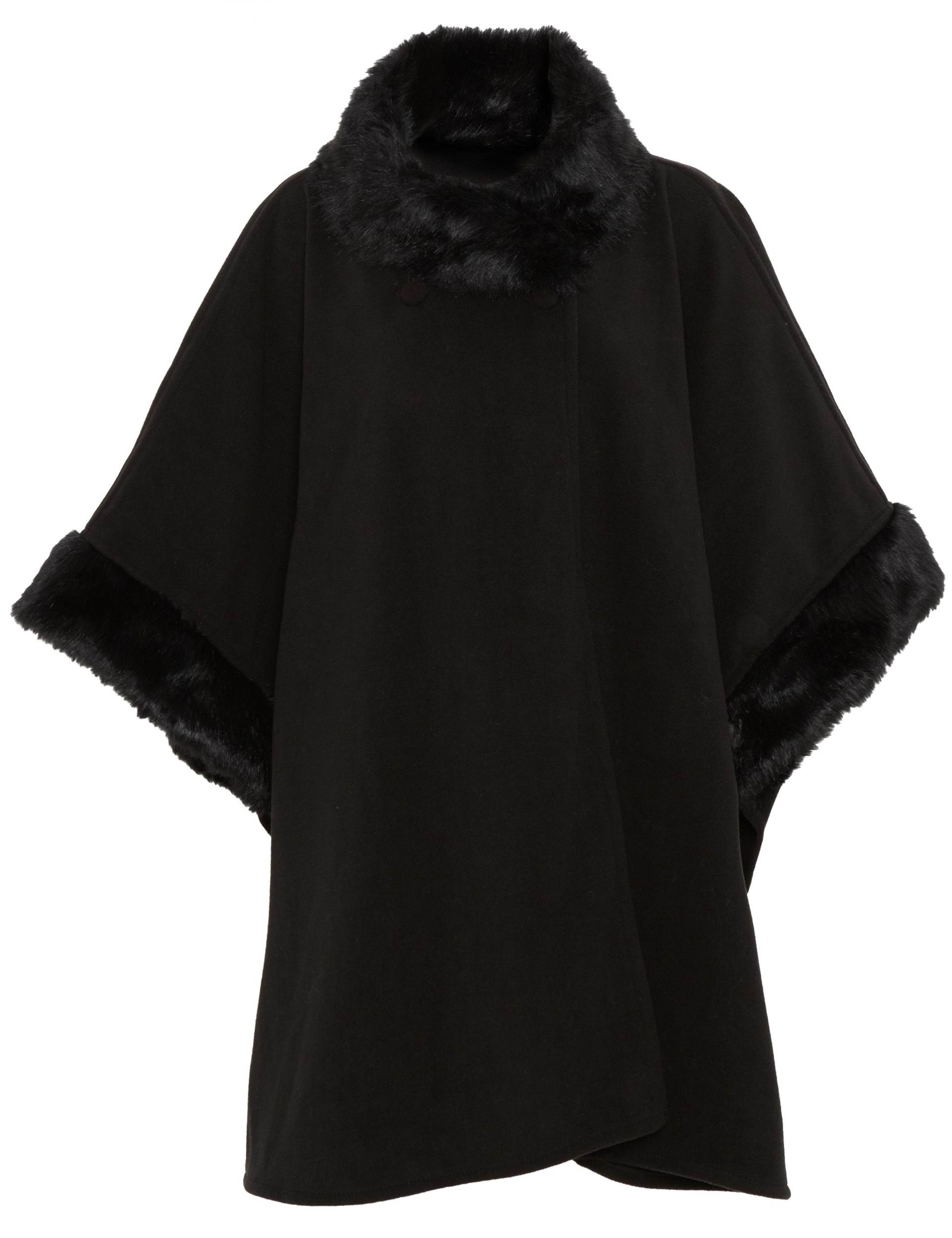 Faux Fur Collar Fleece Wrap 3 of 3