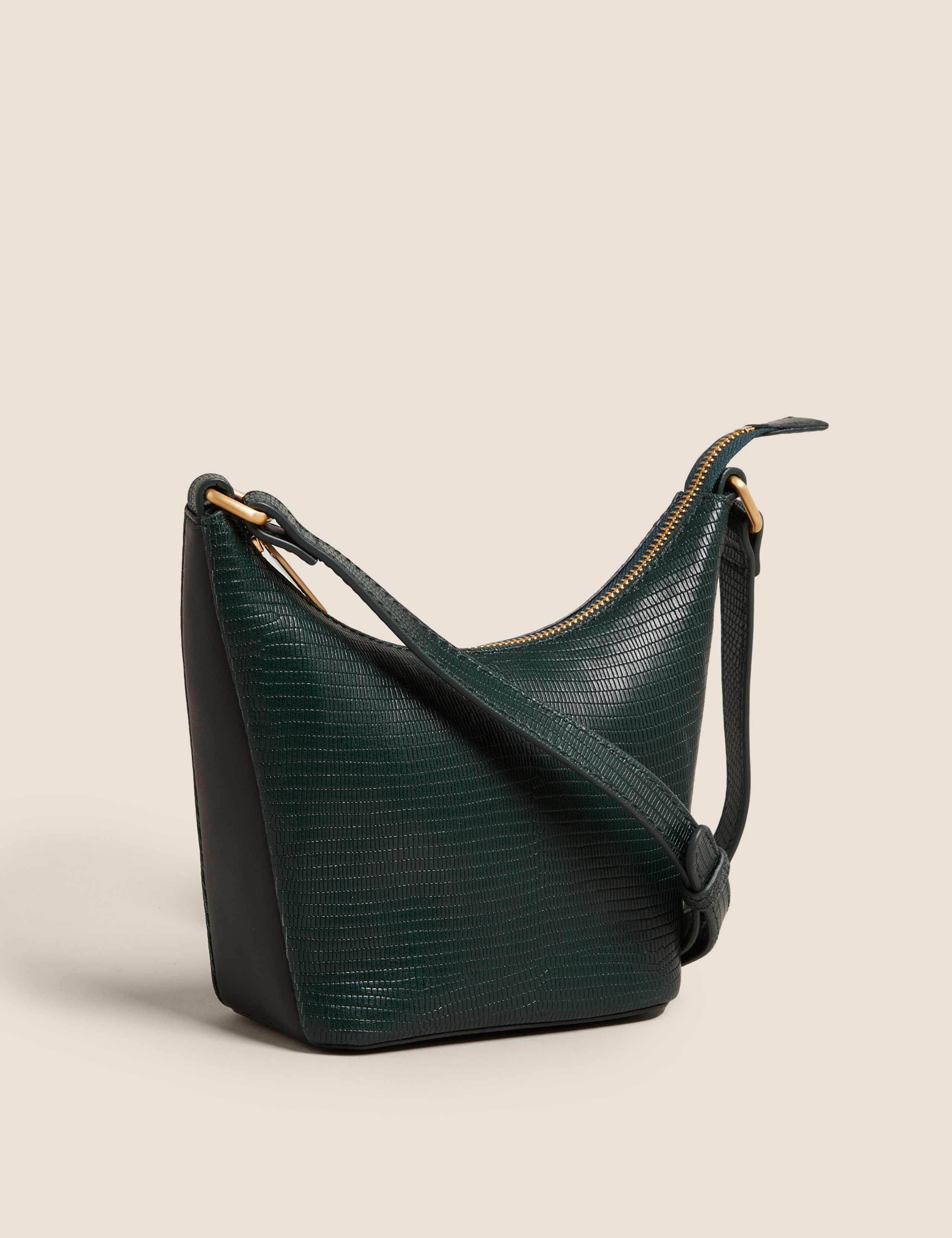 Leather Lizard Effect Cross Body Bag 2 of 6