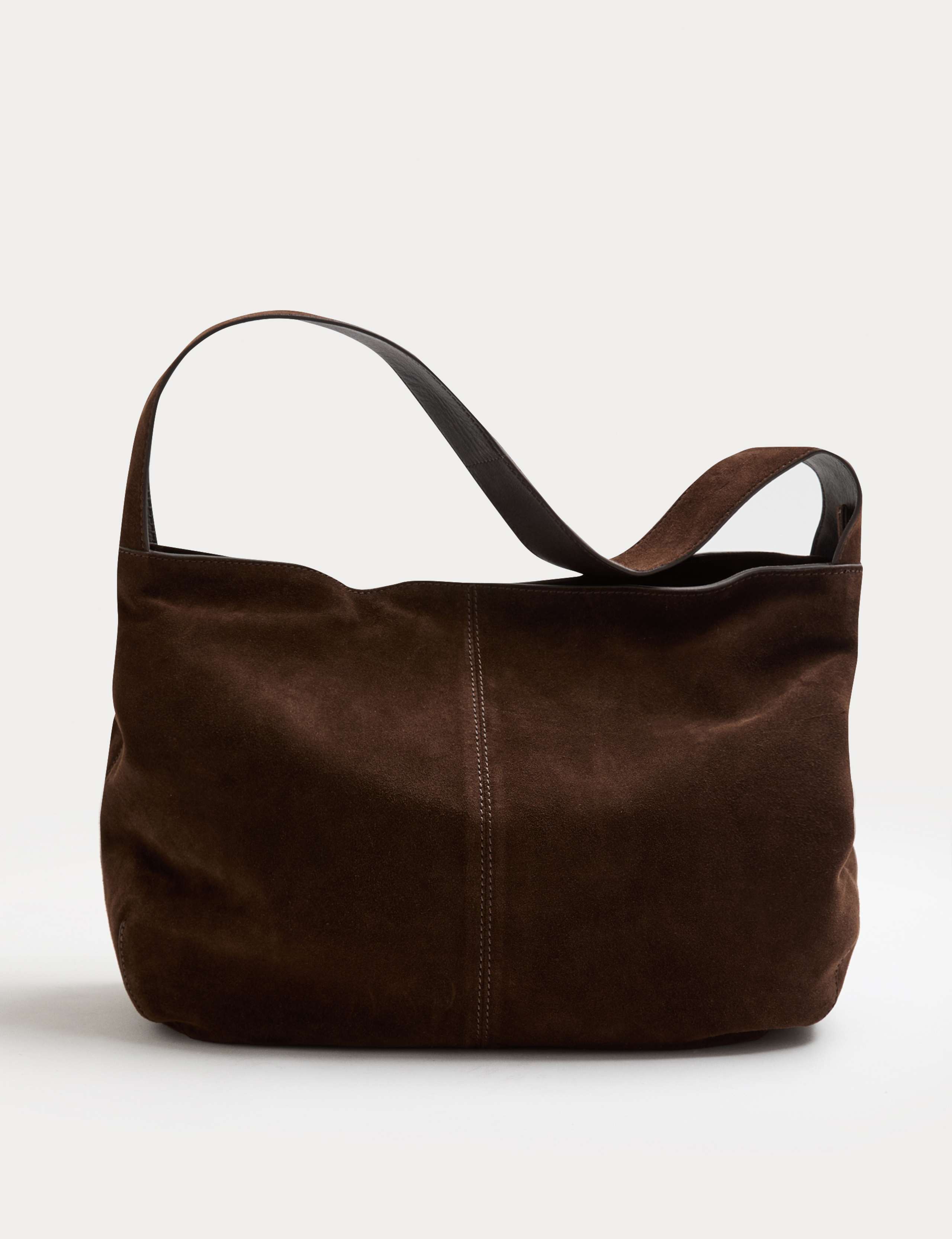 Suede Zip Slouchy Shoulder Bag 2 of 4