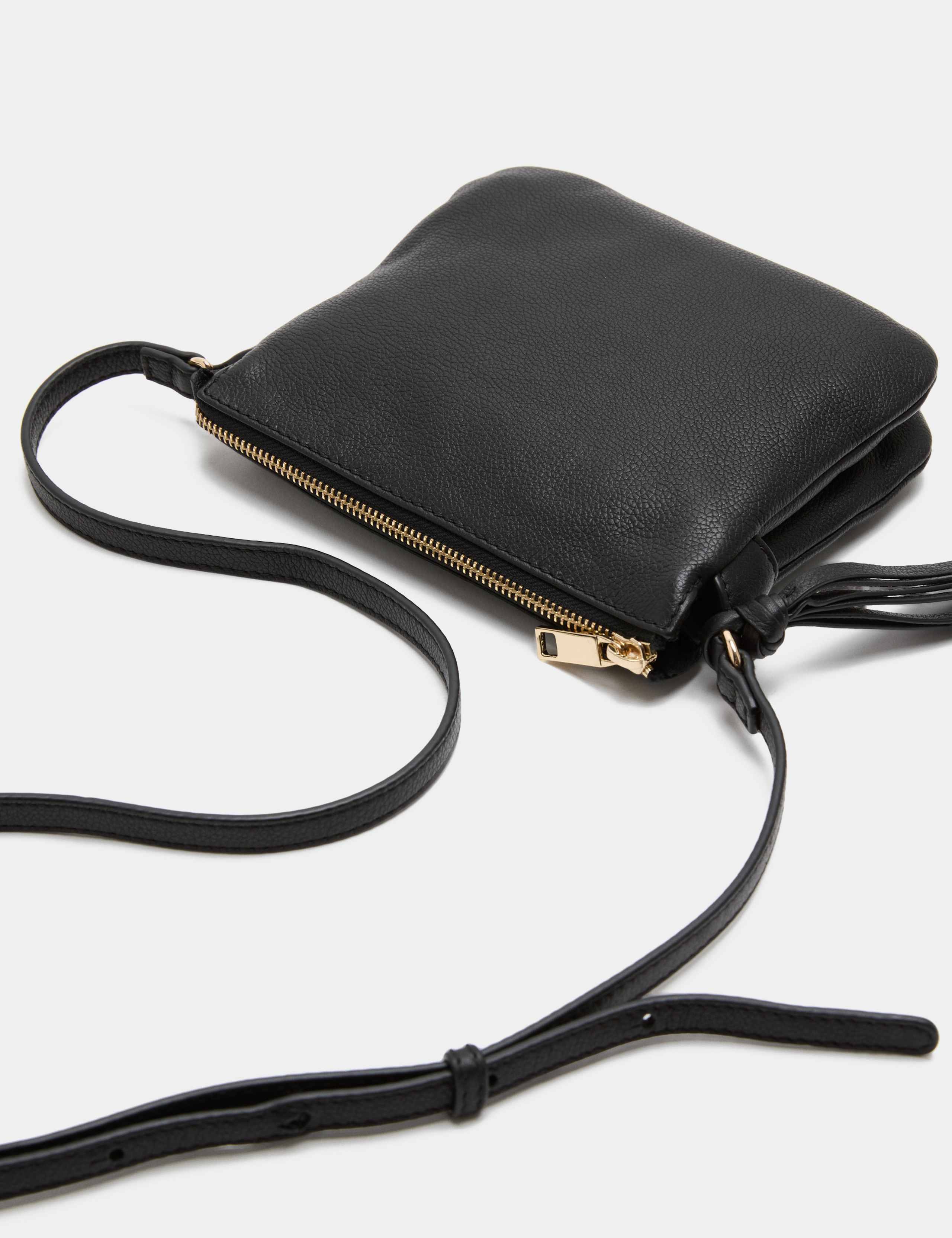 Tassel Leather Textured Cross Body Bag 2 of 3