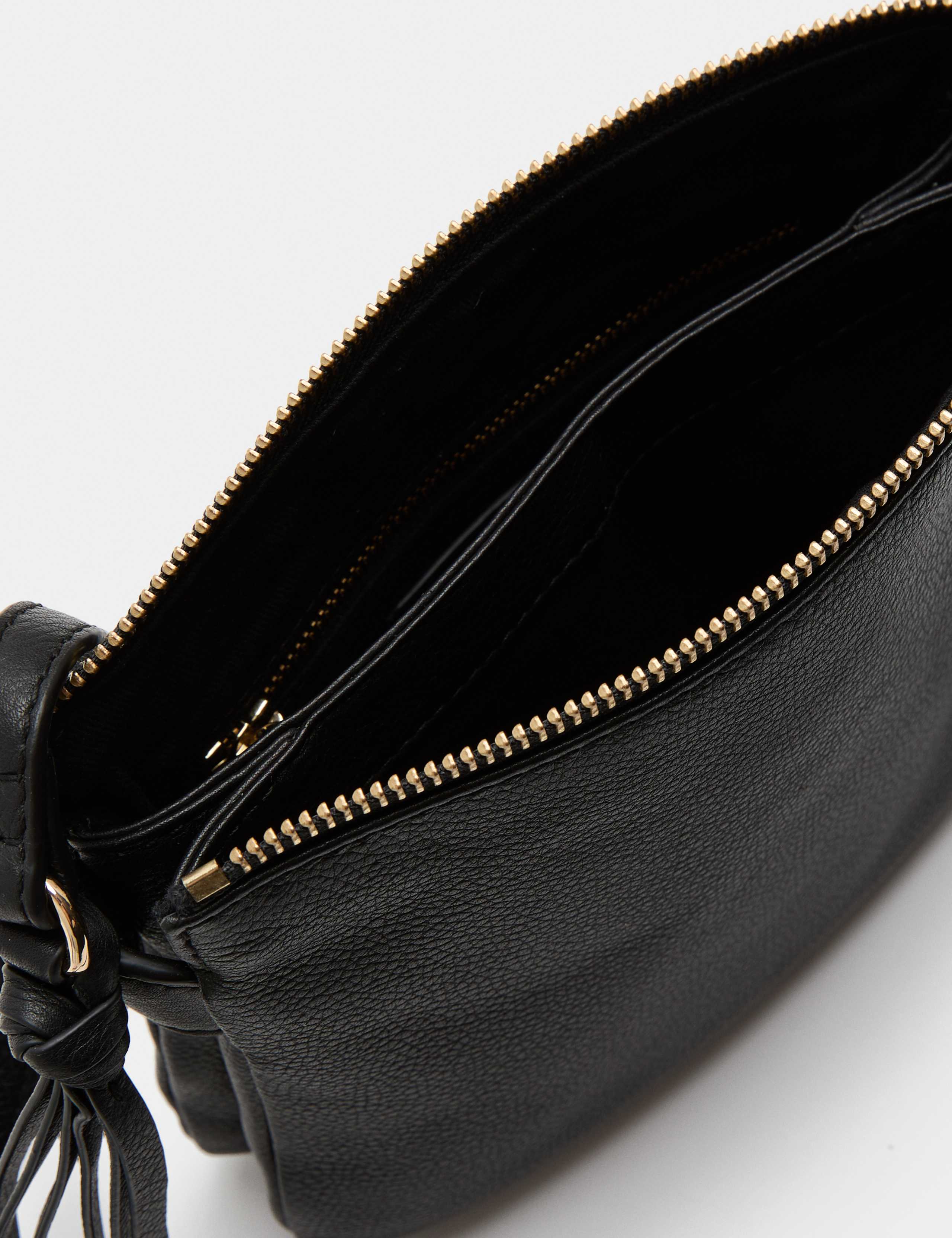 Tassel Leather Textured Cross Body Bag 3 of 3