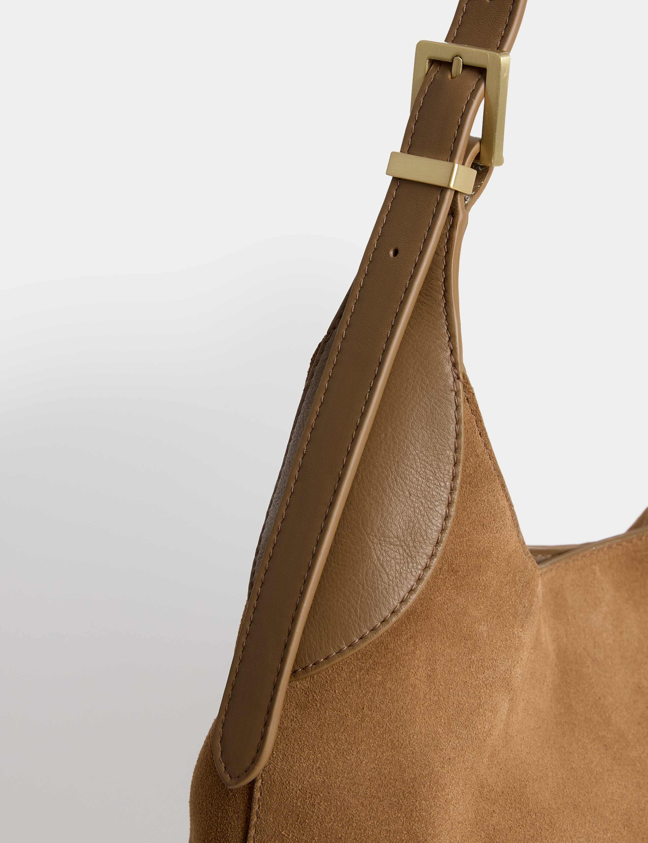 Suede Top Handle Shoulder Tote 2 of 4