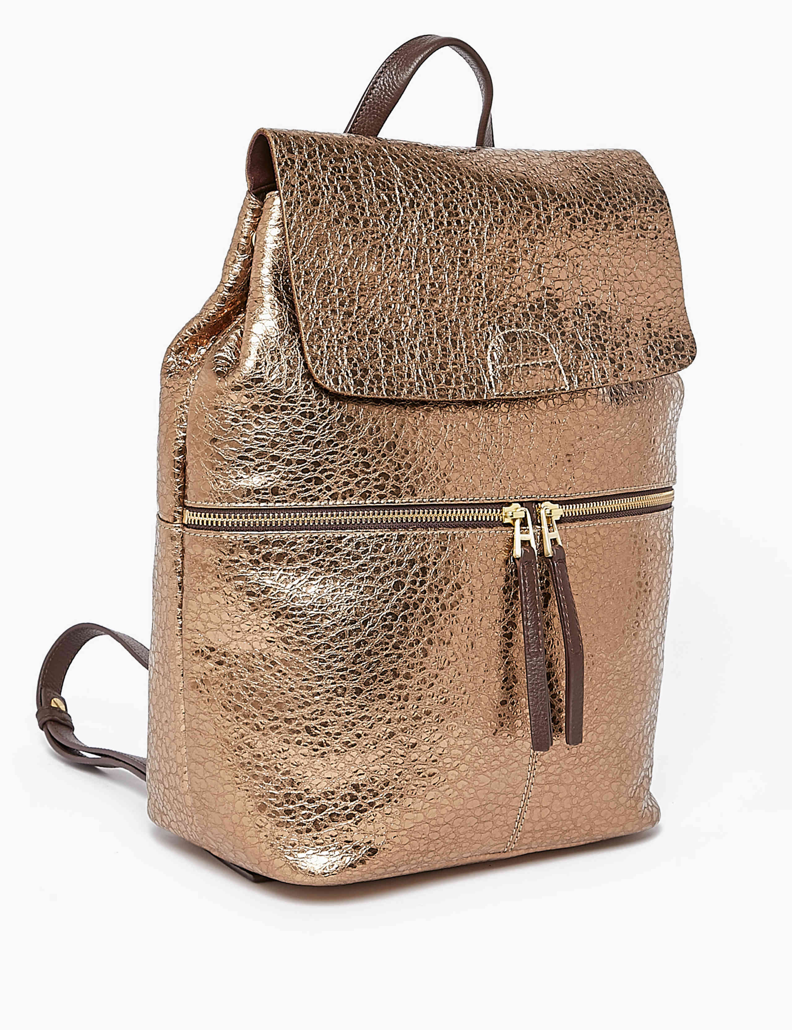 Leather Metallic Backpack Bag 3 of 6